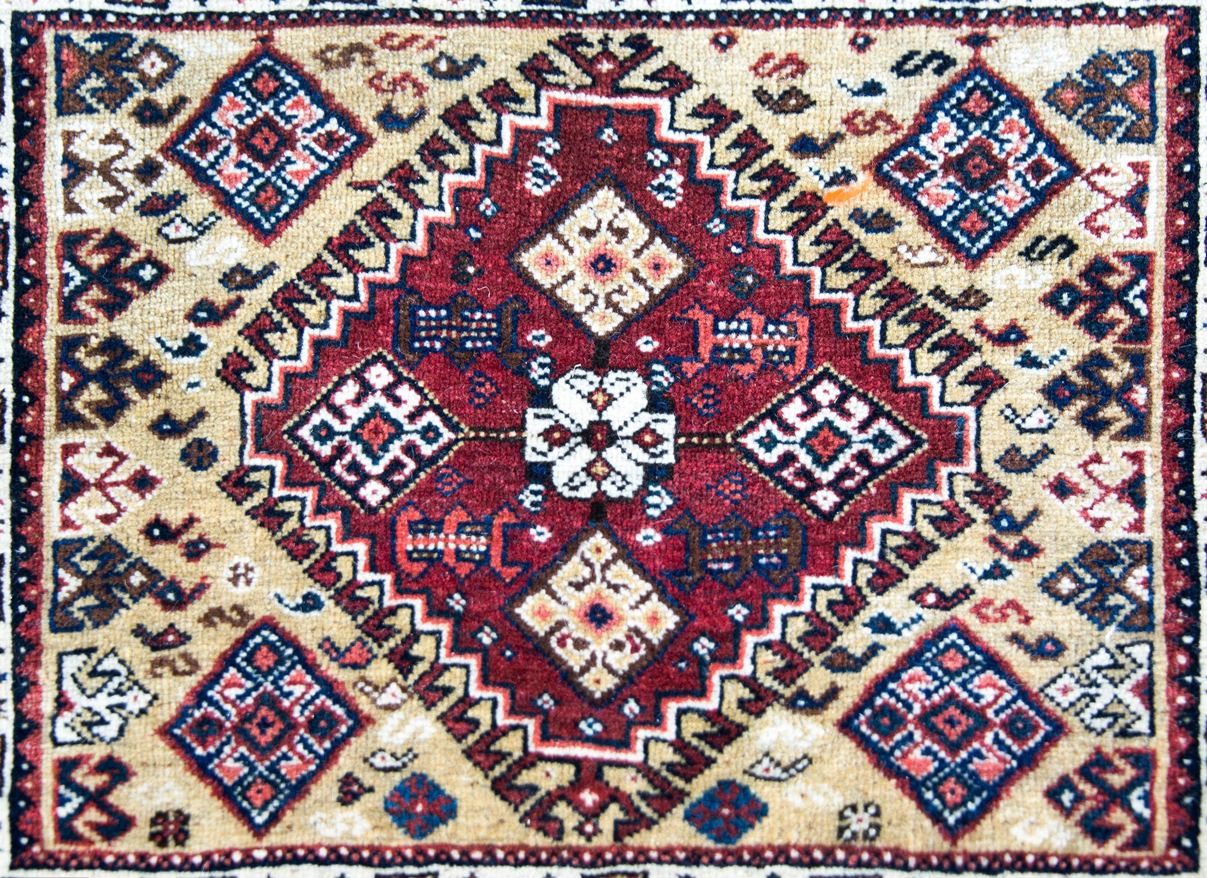 Wool Early 20th Century Persian Afshar Rug For Sale