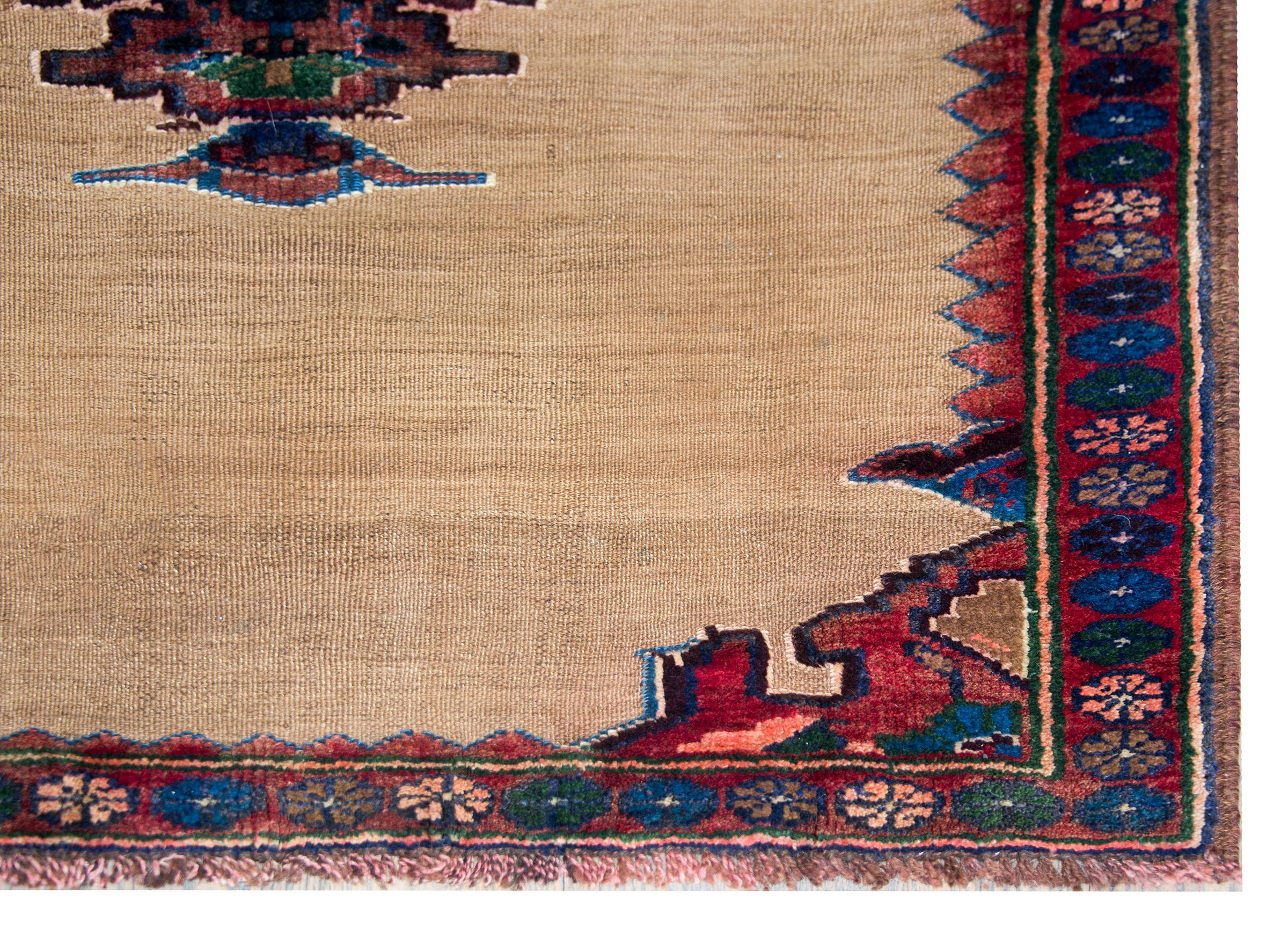 Early 20th Century Persian Afshar Sofreh Rug For Sale 3