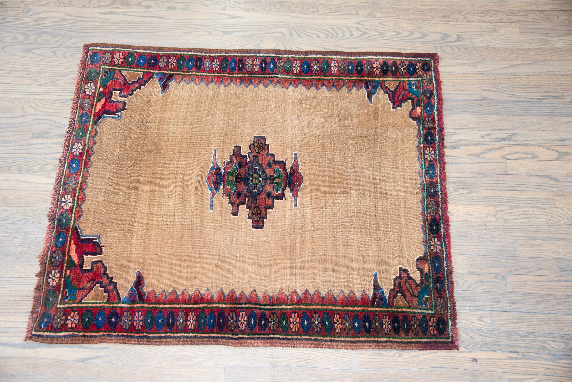 Early 20th Century Persian Afshar Sofreh Rug For Sale 5