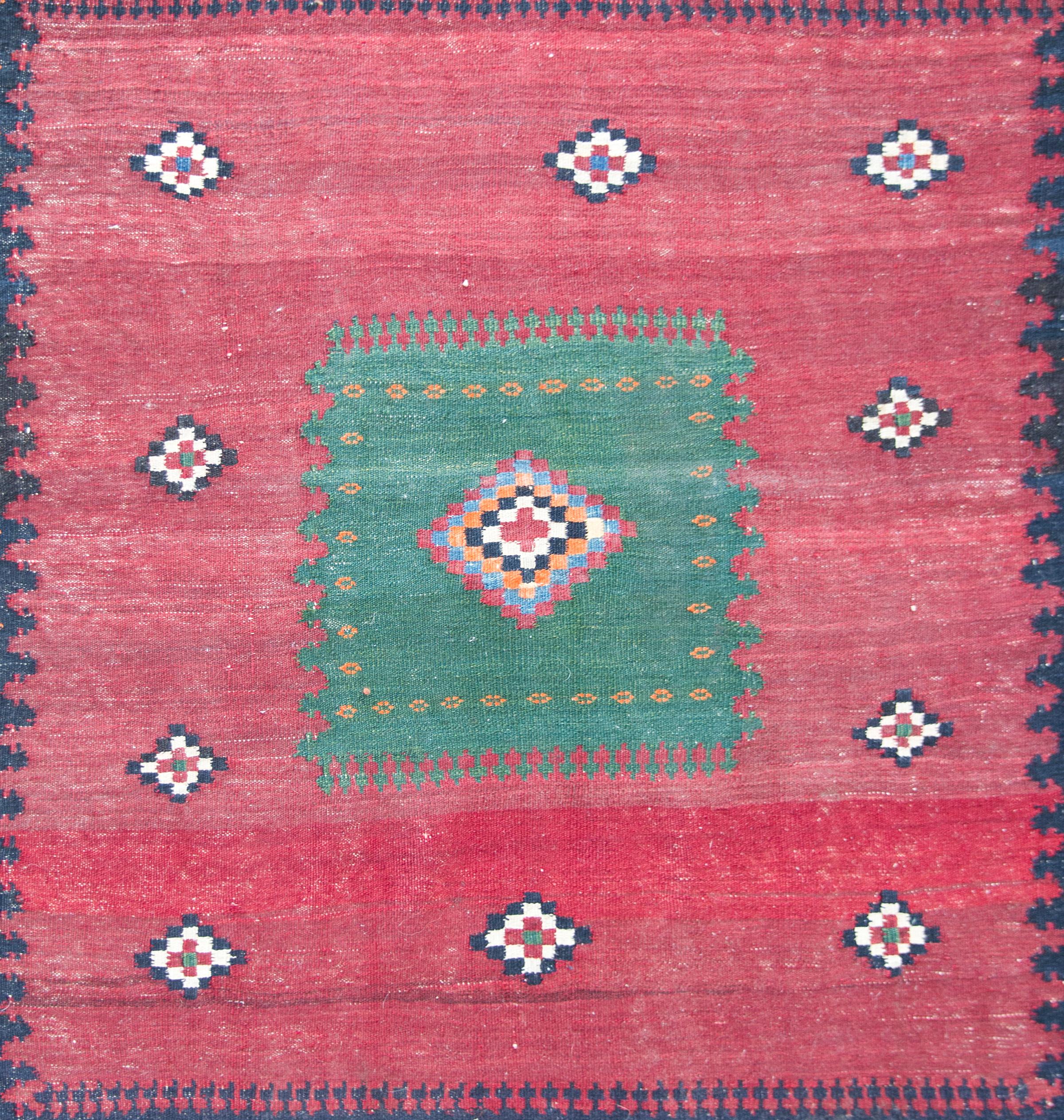 Tribal Early 20th Century Persian Afshar Sofreh Rug For Sale