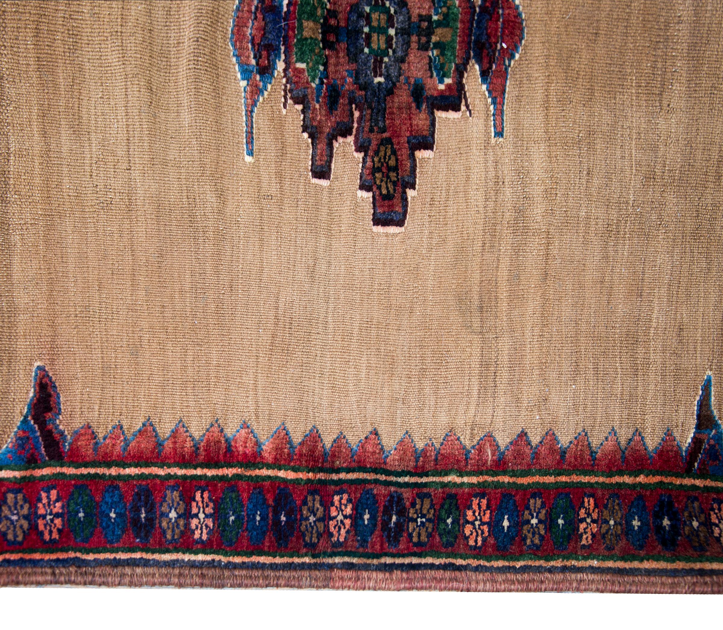 Mid-20th Century Early 20th Century Persian Afshar Sofreh Rug For Sale