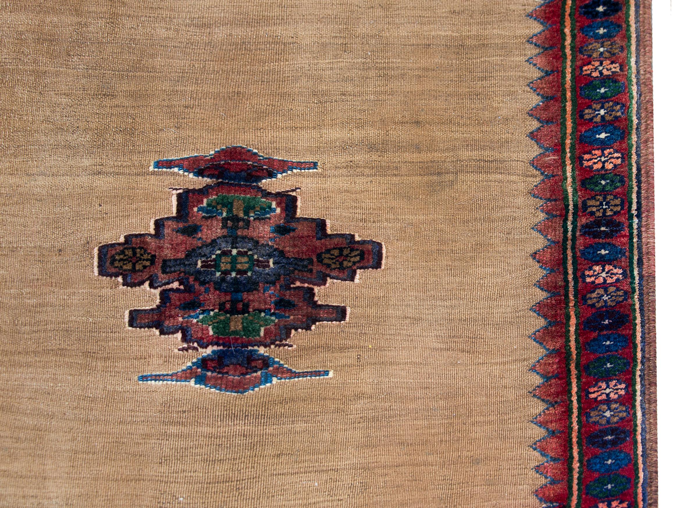 Early 20th Century Persian Afshar Sofreh Rug For Sale 1