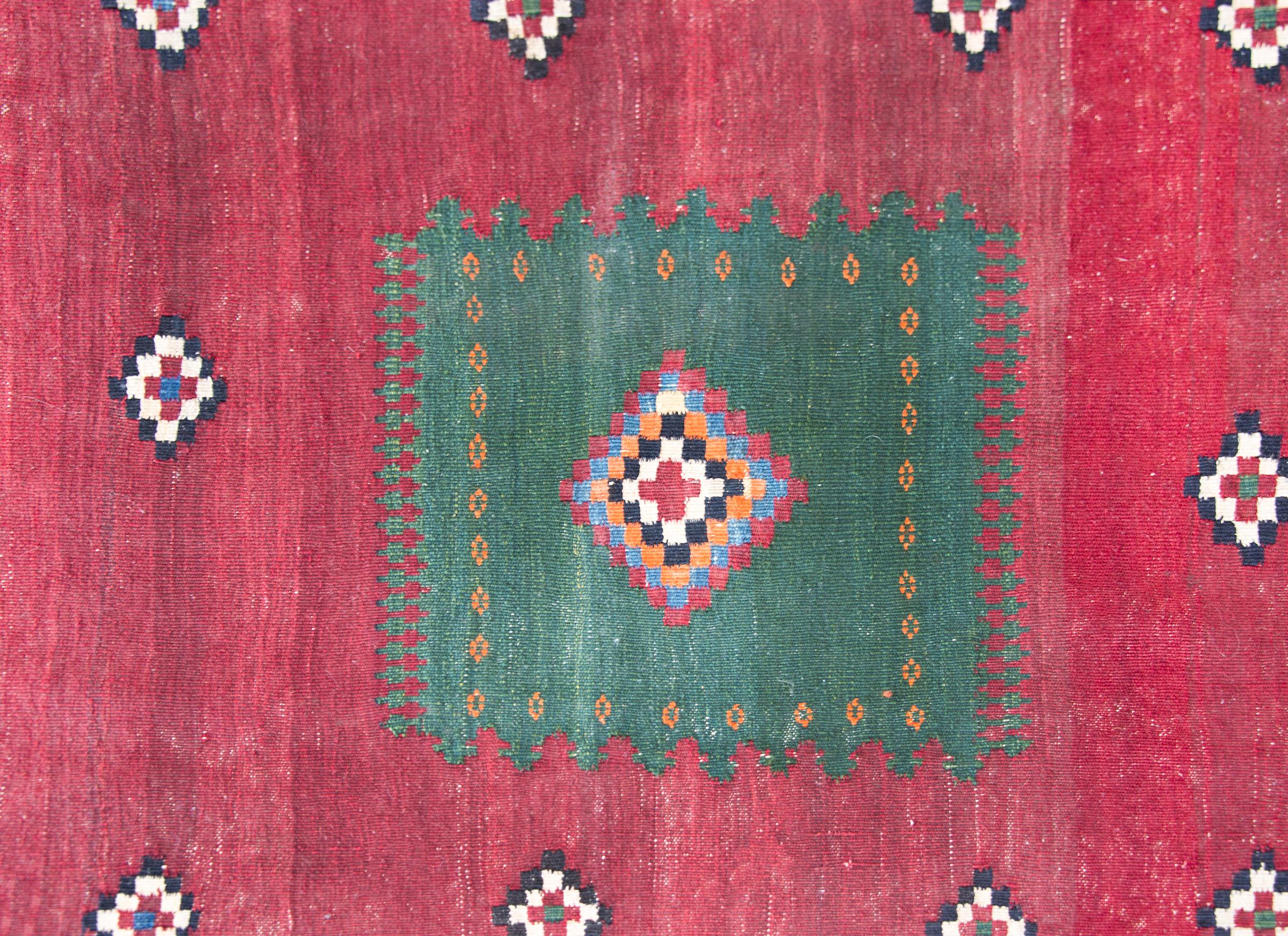 Early 20th Century Persian Afshar Sofreh Rug For Sale 2