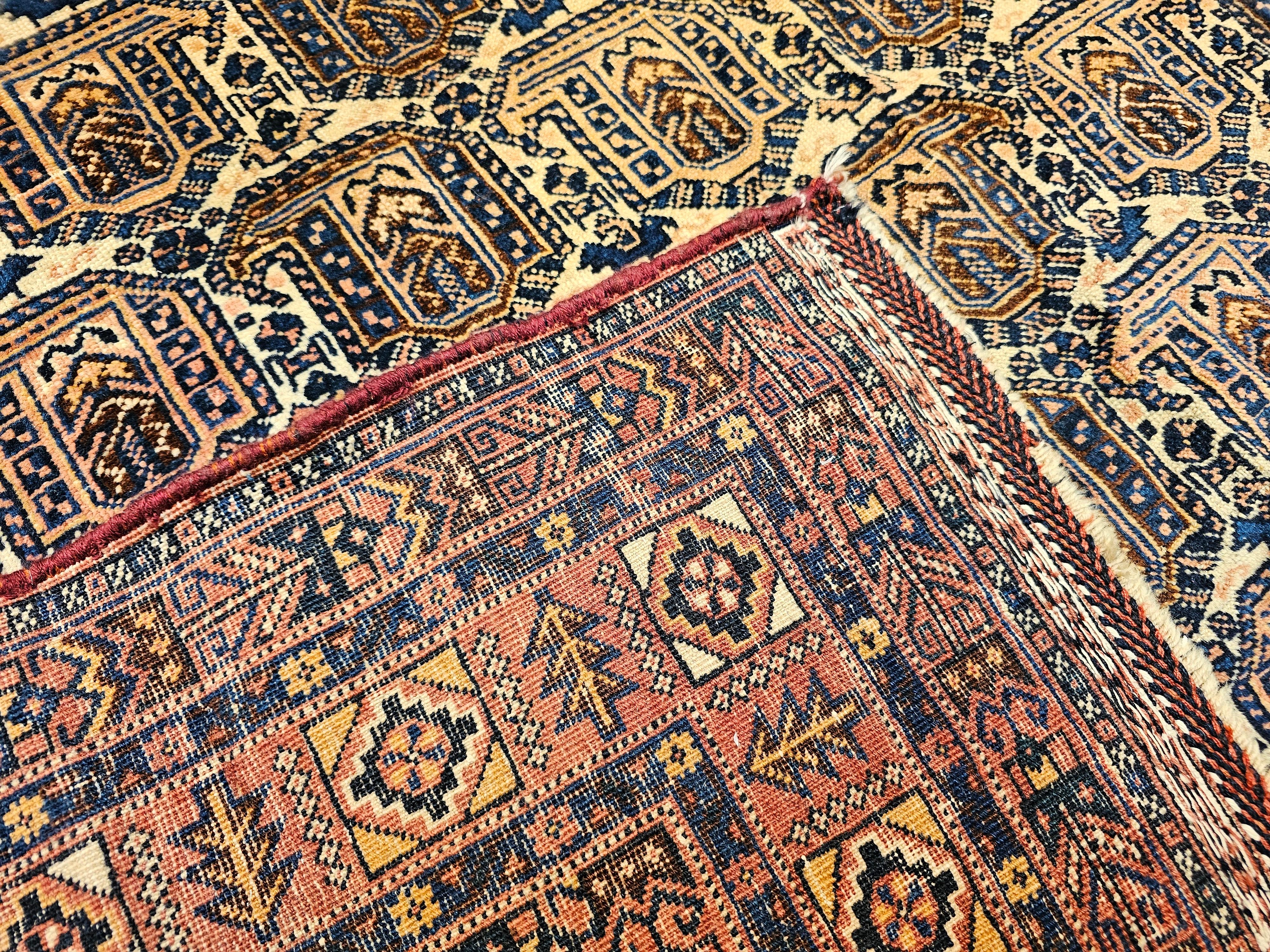 Alfombra tribal persa Afshar de principios del siglo XX con estampado de cachemira en venta 6