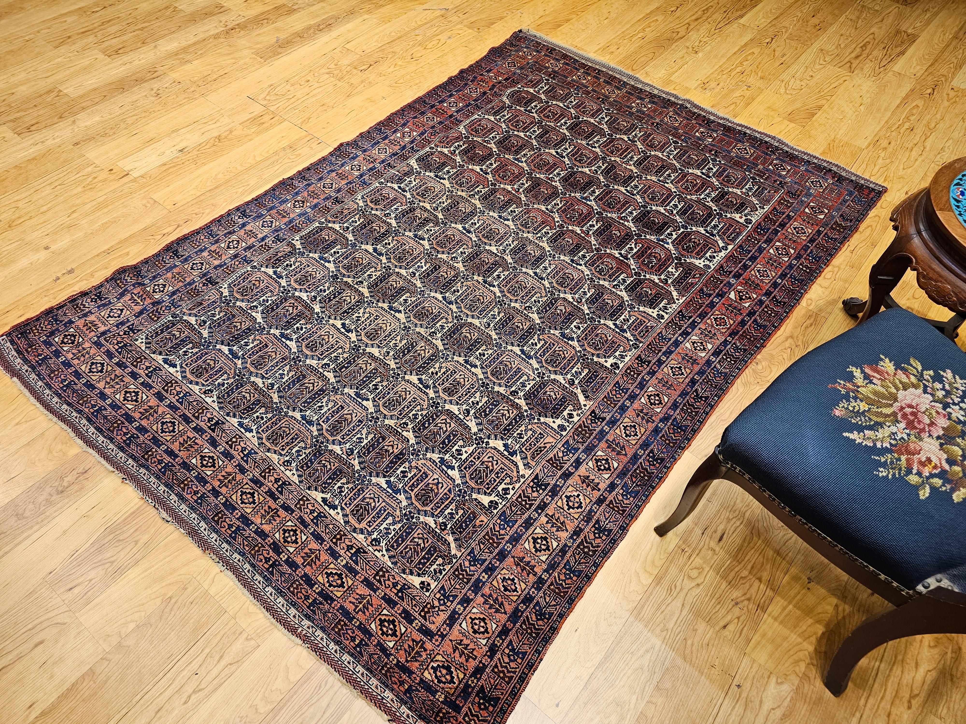 Alfombra tribal persa Afshar de principios del siglo XX con estampado de cachemira en venta 9