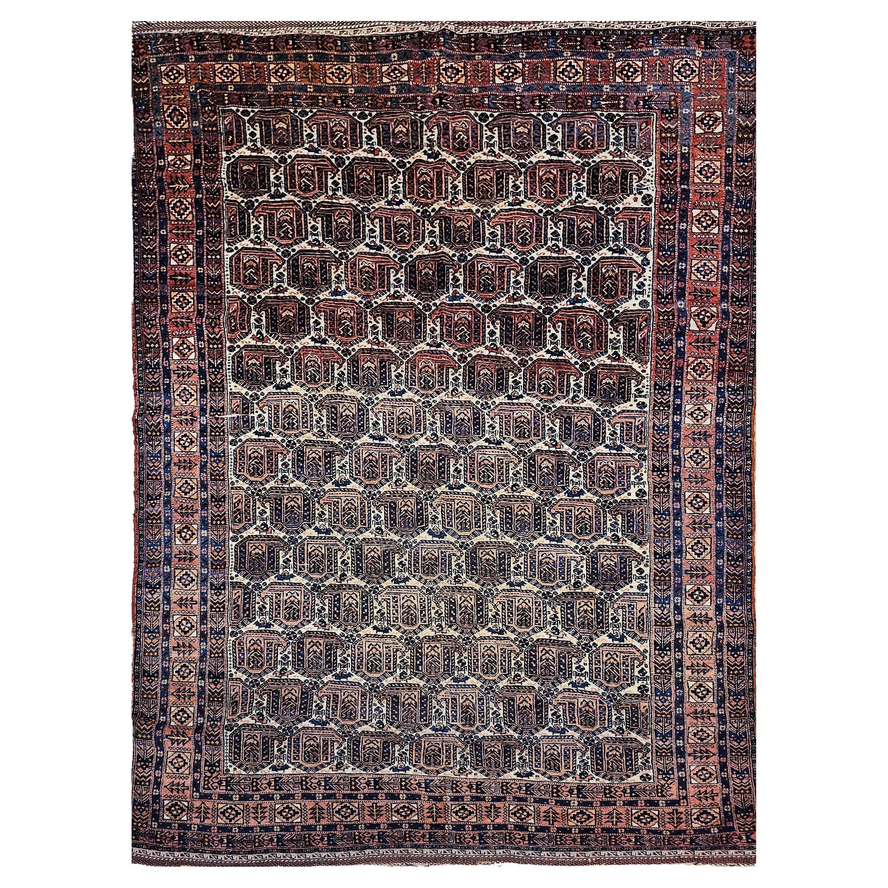 Persischer Afshar-Stammes-Teppich des frühen 20. Jahrhunderts mit Allover-Paisley-Muster