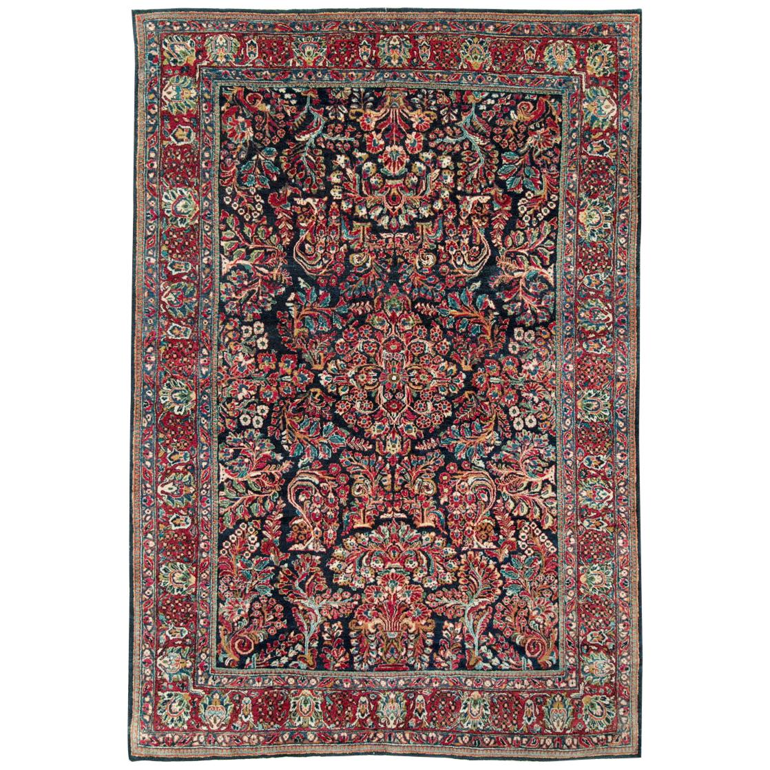 Early 20th Century Persian "American" Style Floral Sarouk Accent Rug For Sale