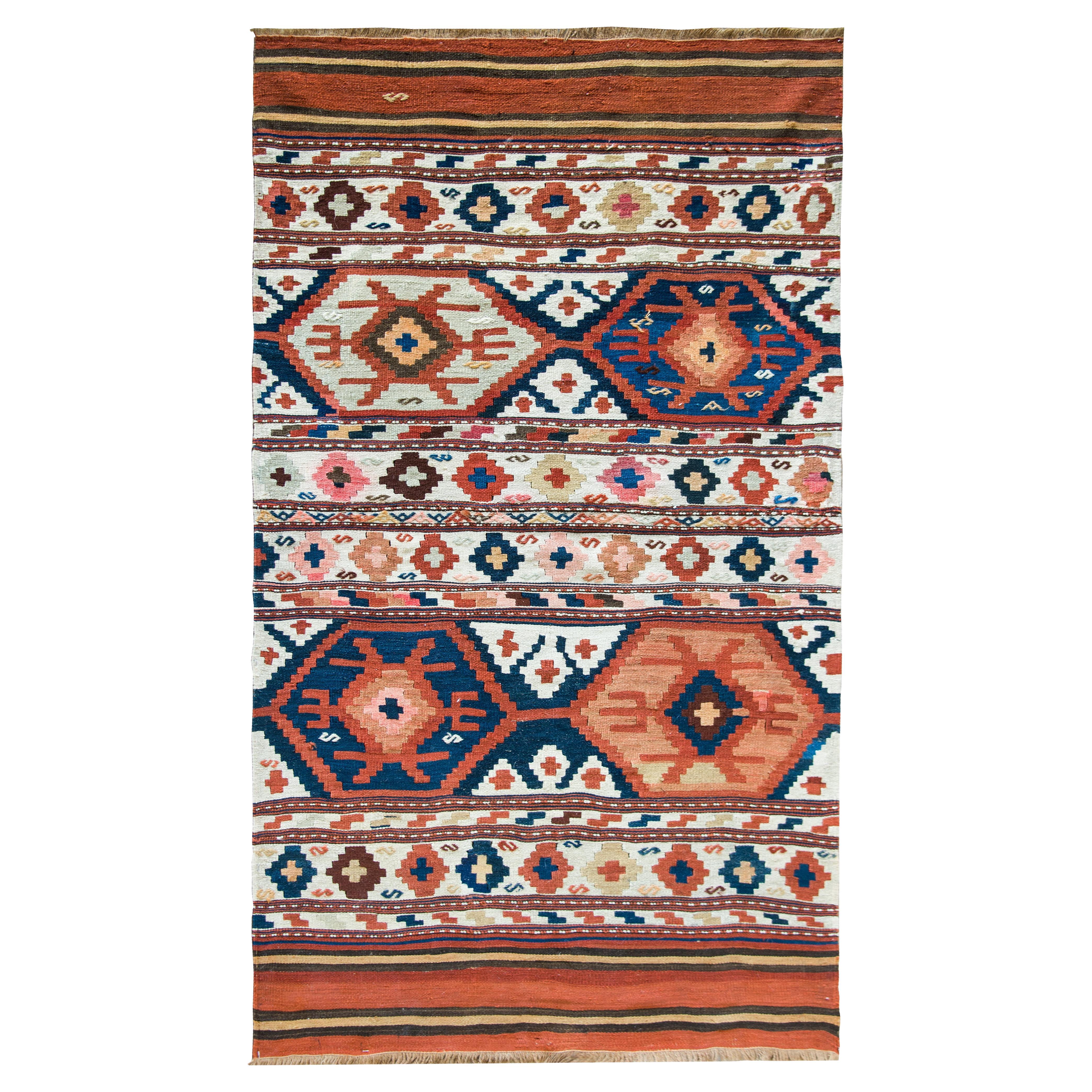 Early 20th Century Persian Azari Kilim Rug For Sale