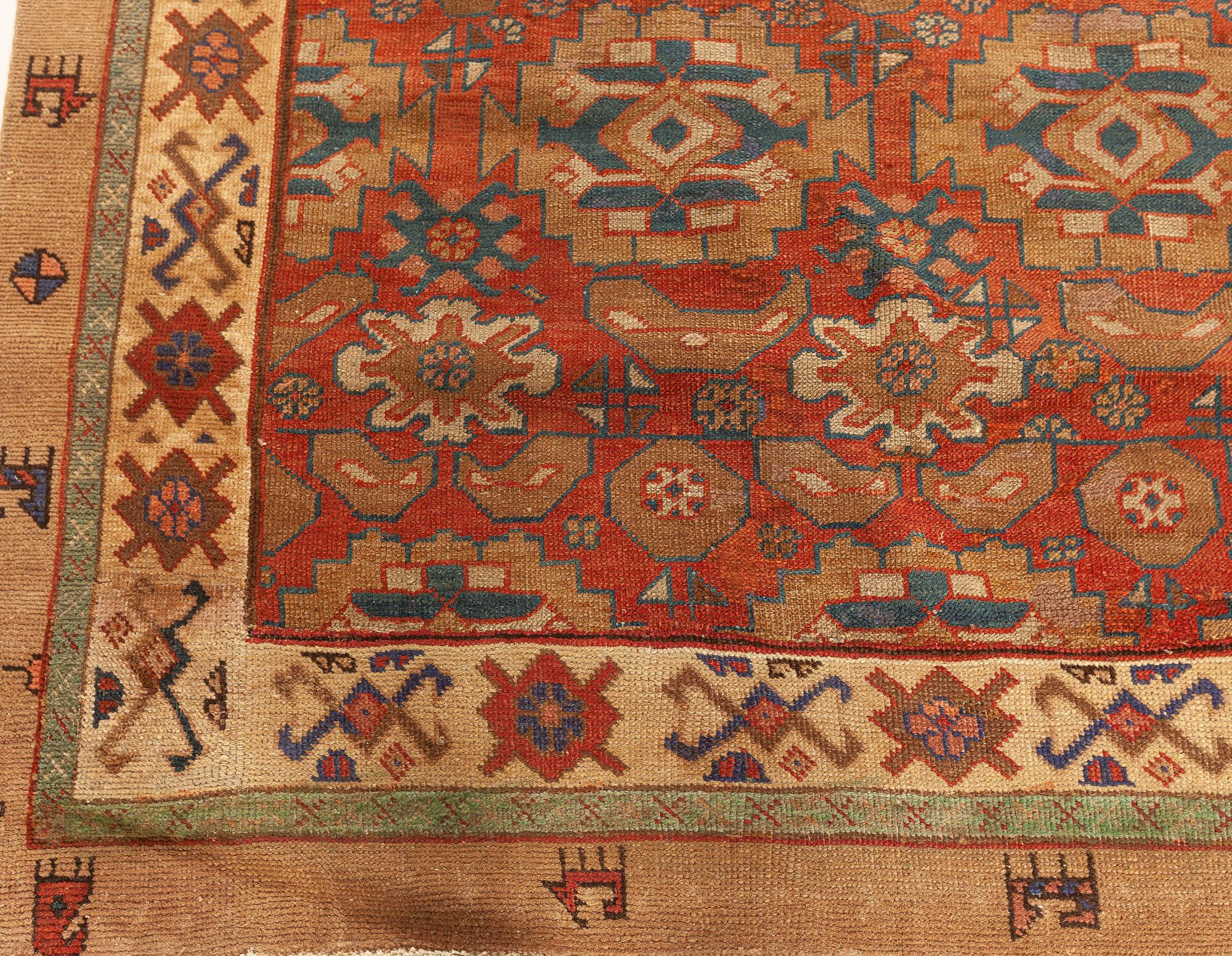Early 20th Century Persian Bakshaish Red Handmade Wool Rug For Sale 1