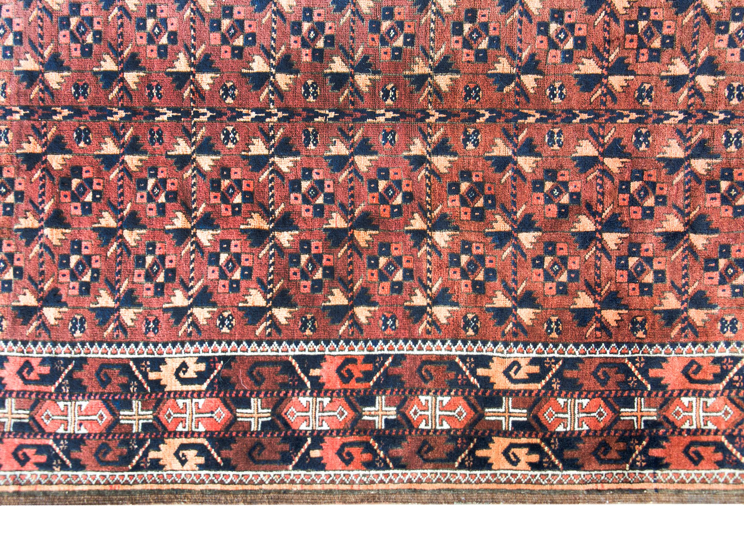 Hand-Knotted Early 20th Century Persian Baluch Rug For Sale