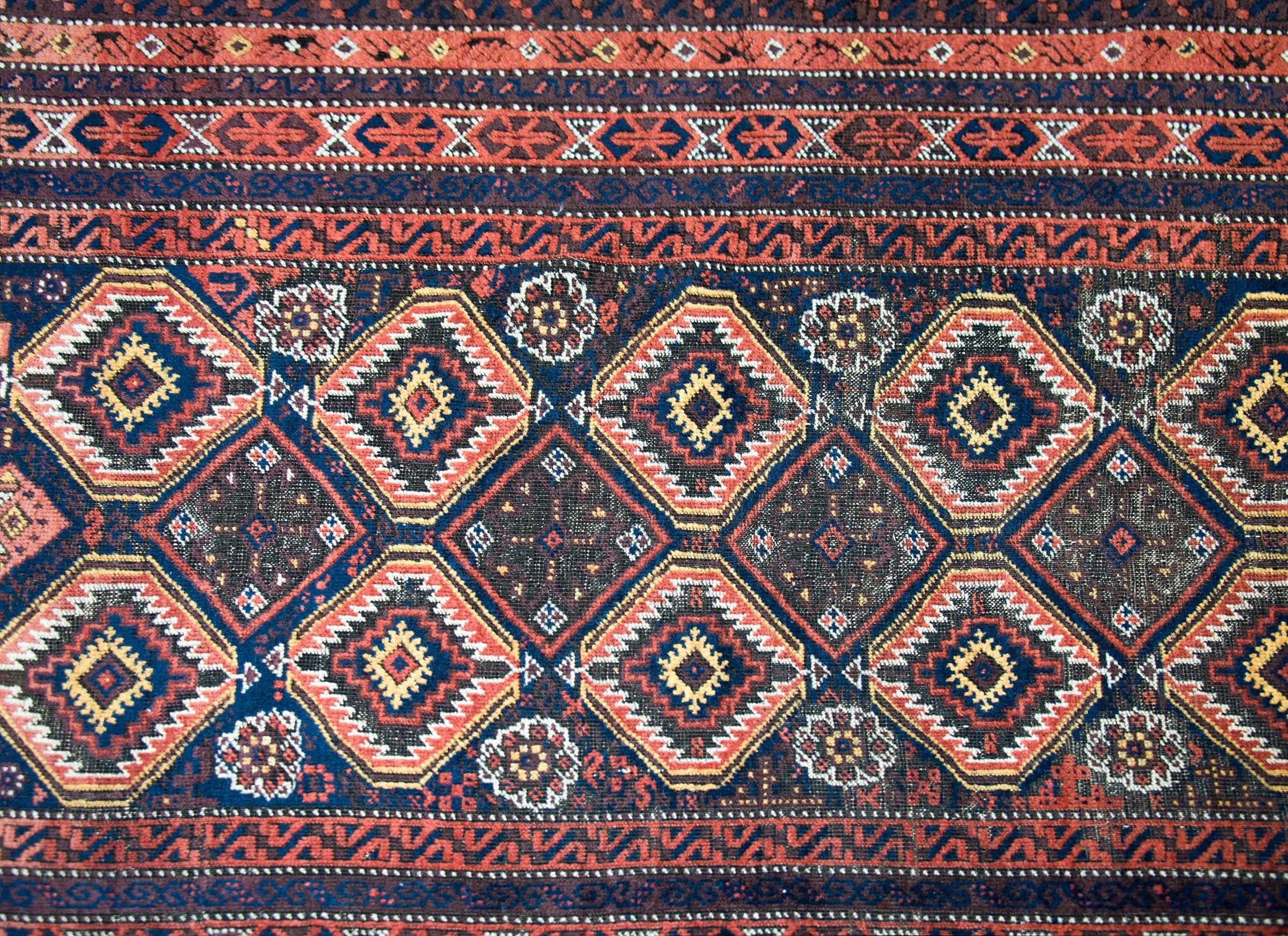 Wool Early 20th Century Persian Baluch Rug For Sale