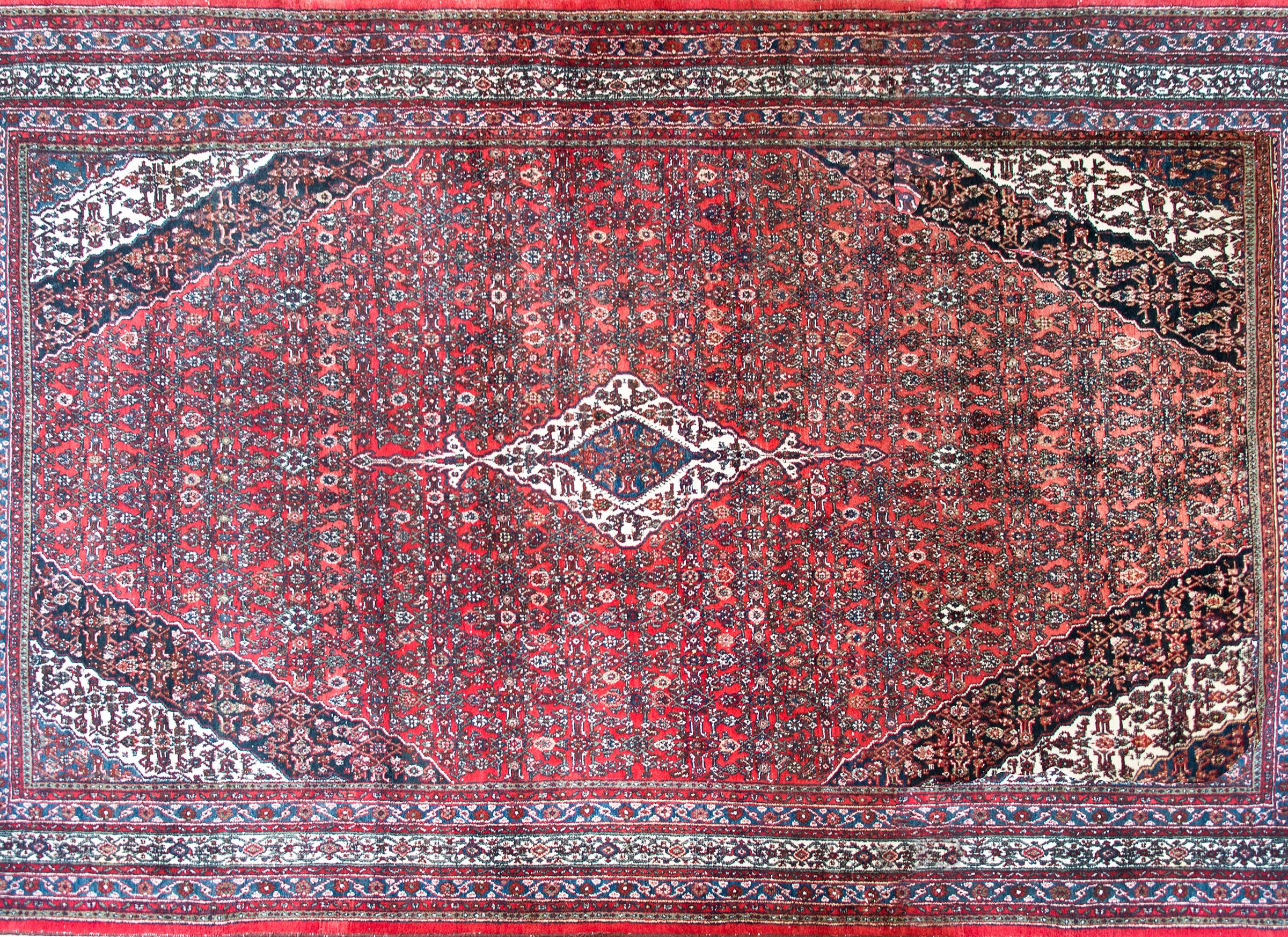 Tribal Early 20th Century Persian Bibikibad Rug For Sale
