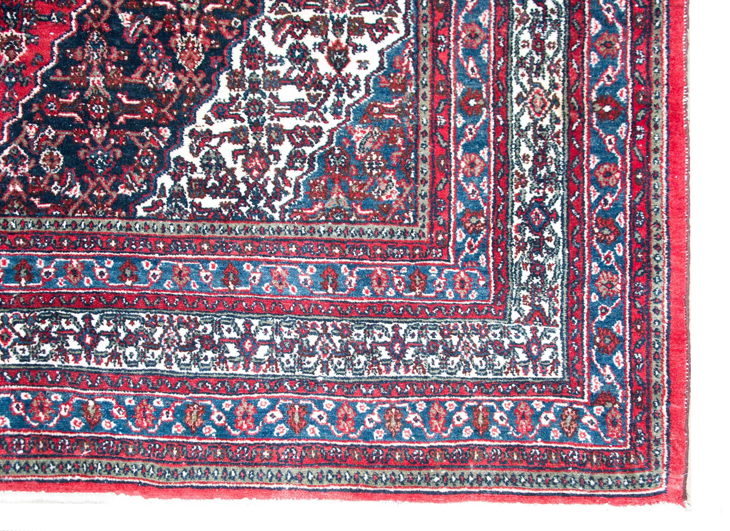 Wool Early 20th Century Persian Bibikibad Rug For Sale