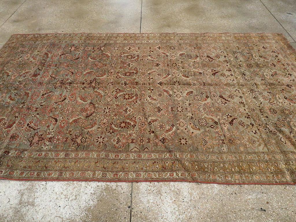 Hand-Knotted Early 20th Century Persian Bidjar Accent Carpet For Sale