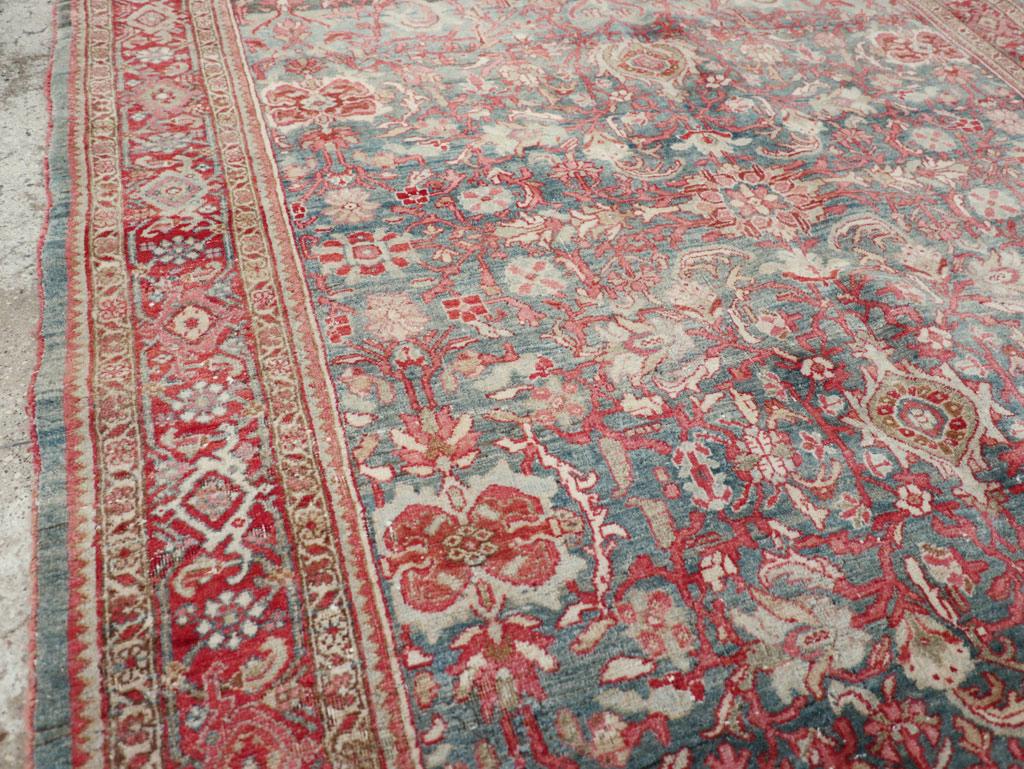 Rustic Early 20th Century Persian Bidjar Accent Rug For Sale