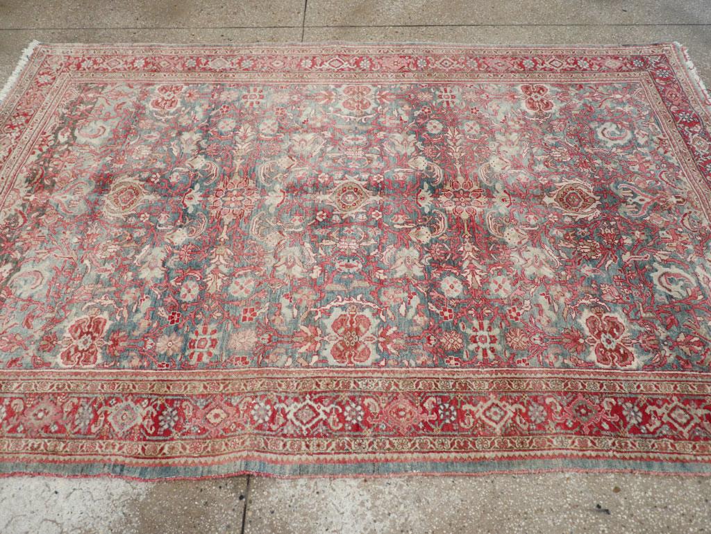 Hand-Knotted Early 20th Century Persian Bidjar Accent Rug For Sale