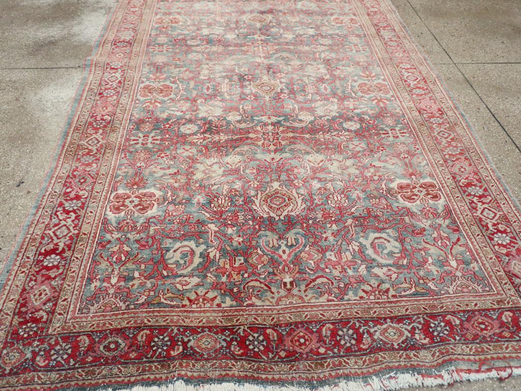 Wool Early 20th Century Persian Bidjar Accent Rug For Sale