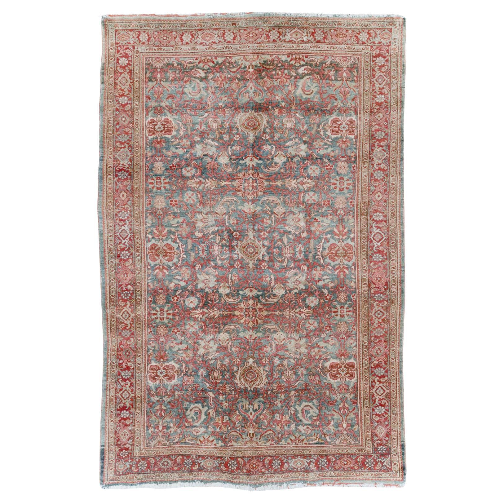 Early 20th Century Persian Bidjar Accent Rug For Sale