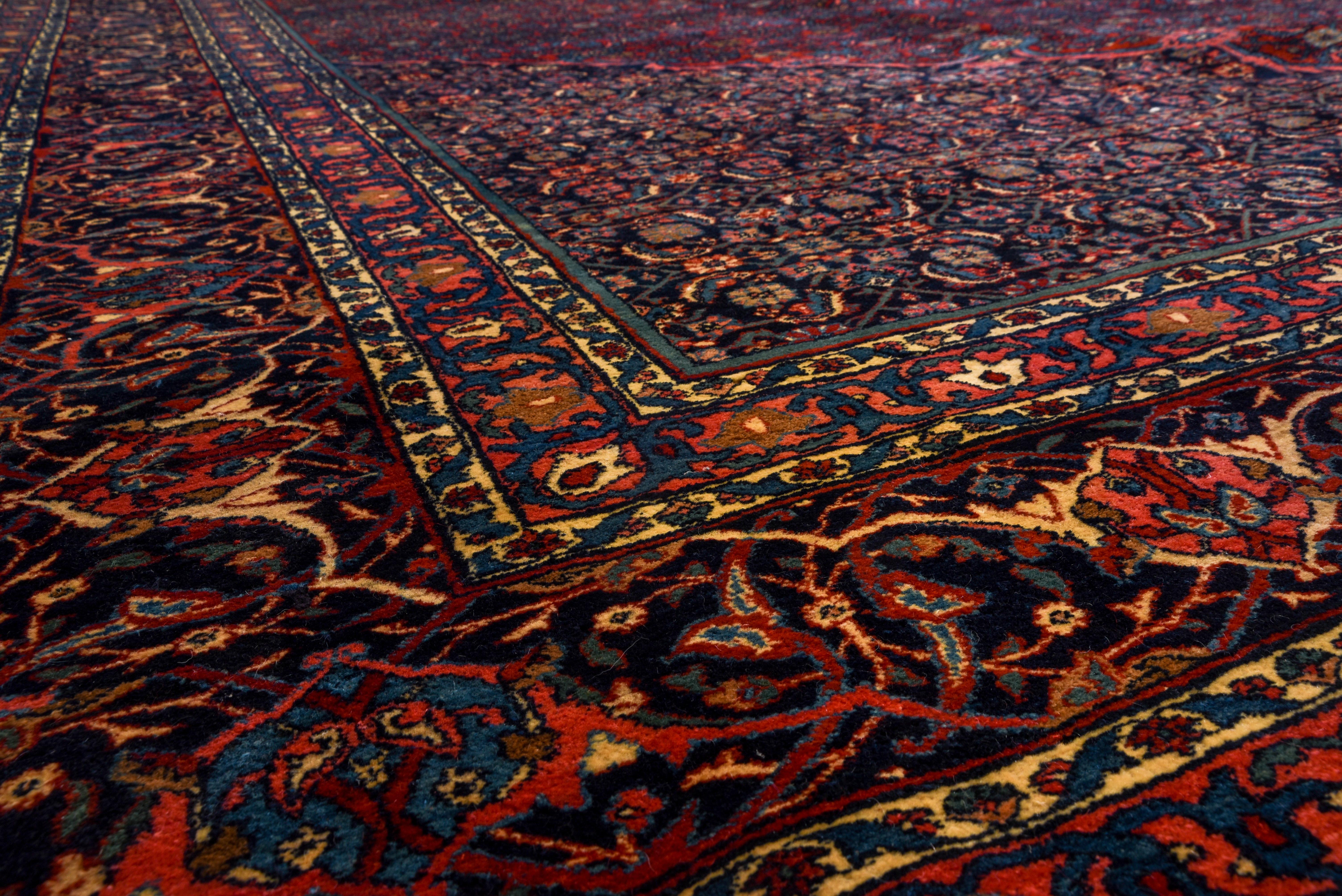 Wool Tribal Persian Bidjar Carpet, Red Field
