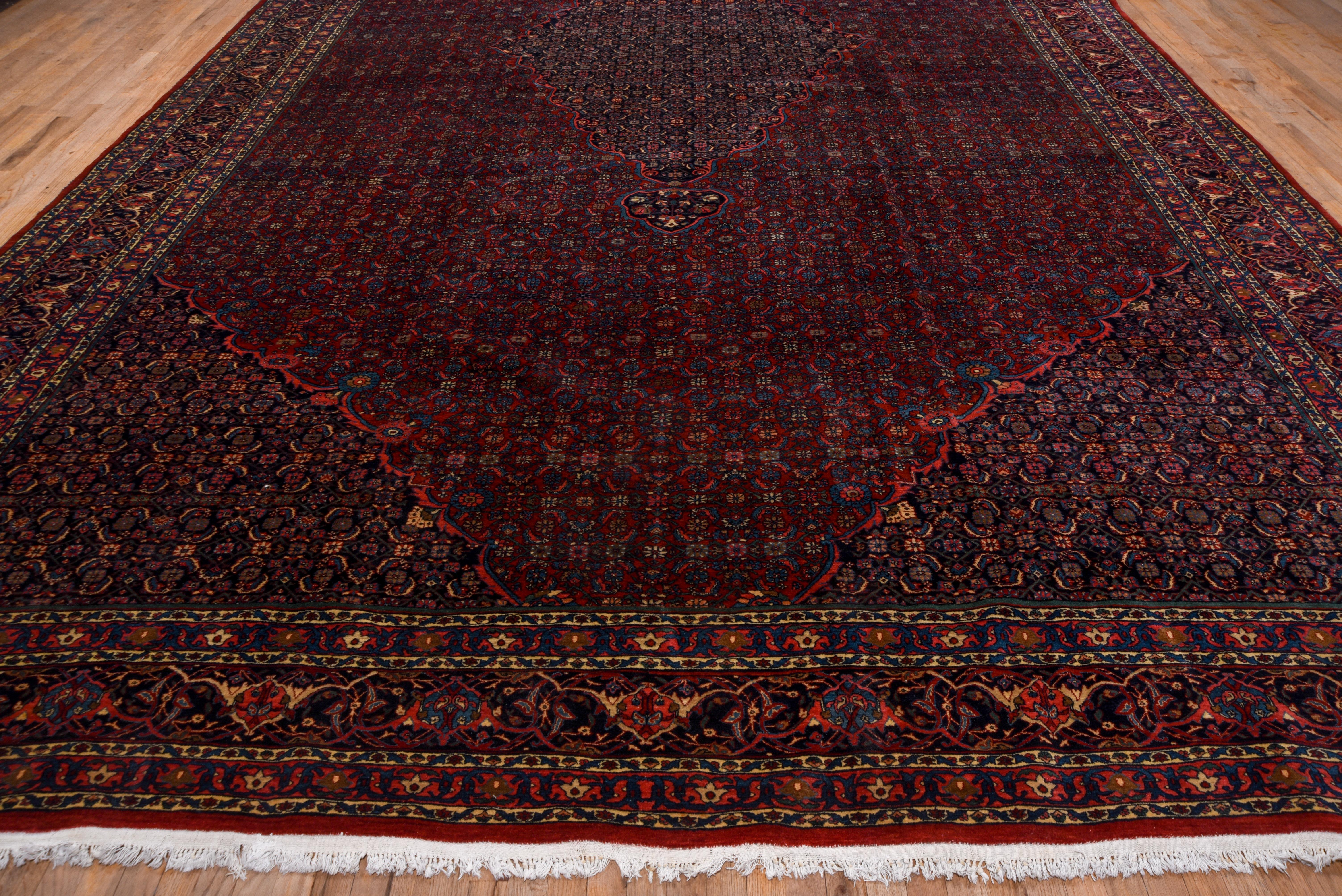 Tribal Persian Bidjar Carpet, Red Field 1