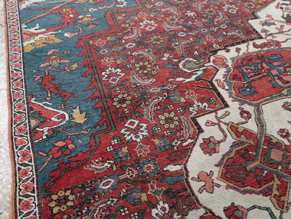 Rustic Early 20th Century Persian Bidjar Sampler Rug For Sale