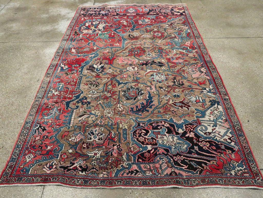 An antique Persian Bidjar Wagireh Sampler accent rug handmade during the Early 20th century.

Measures: 5' 10