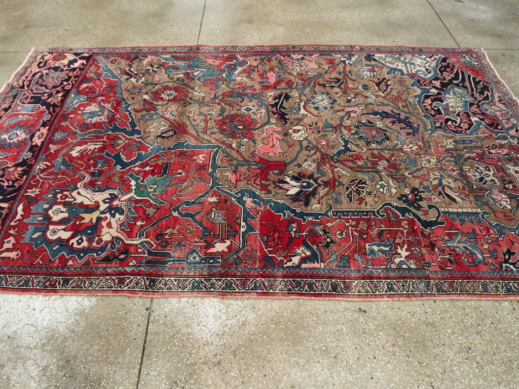 Early 20th Century Persian Bidjar Wagireh Sampler Accent Rug Persa en venta
