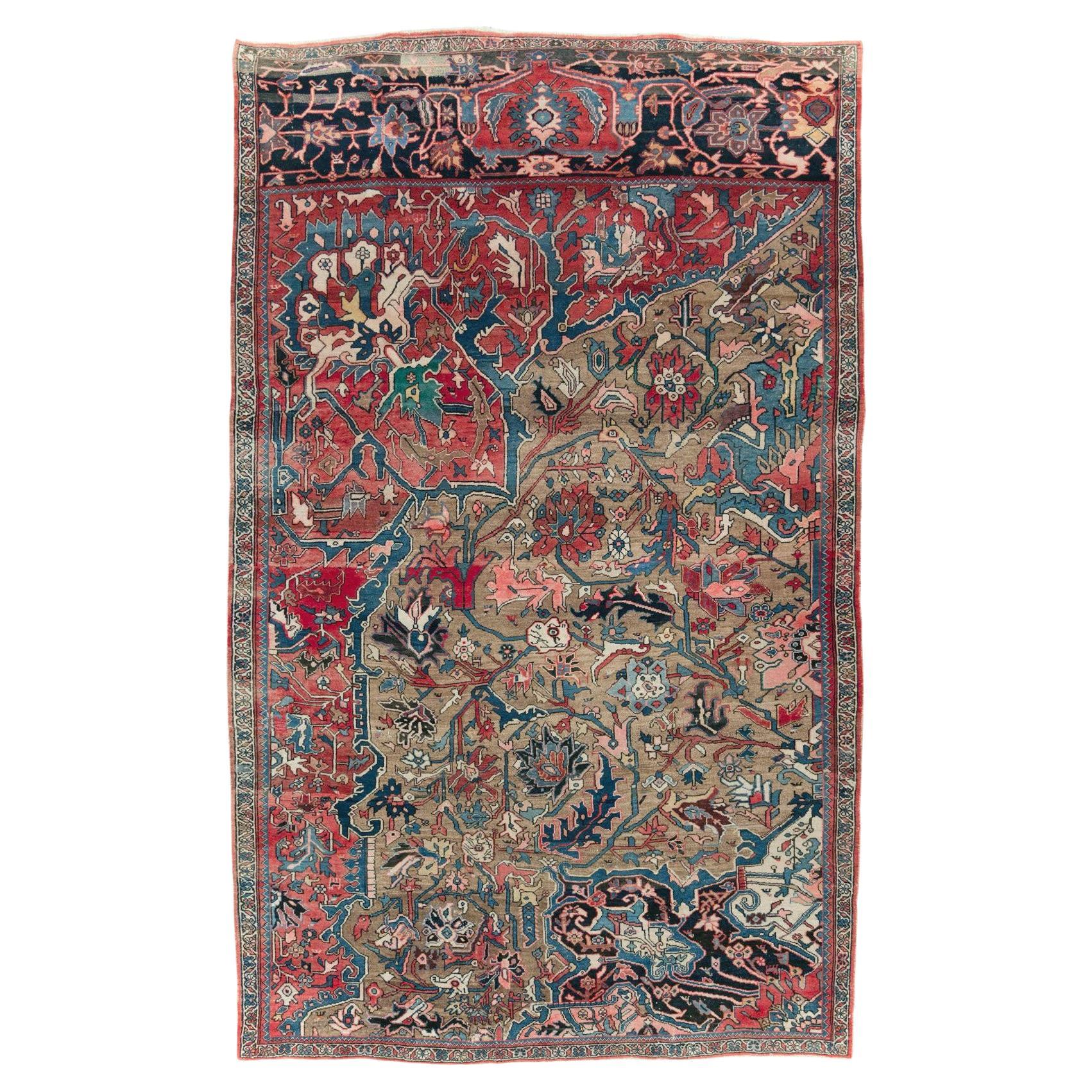 Early 20th Century Persian Bidjar Wagireh Sampler Accent Rug