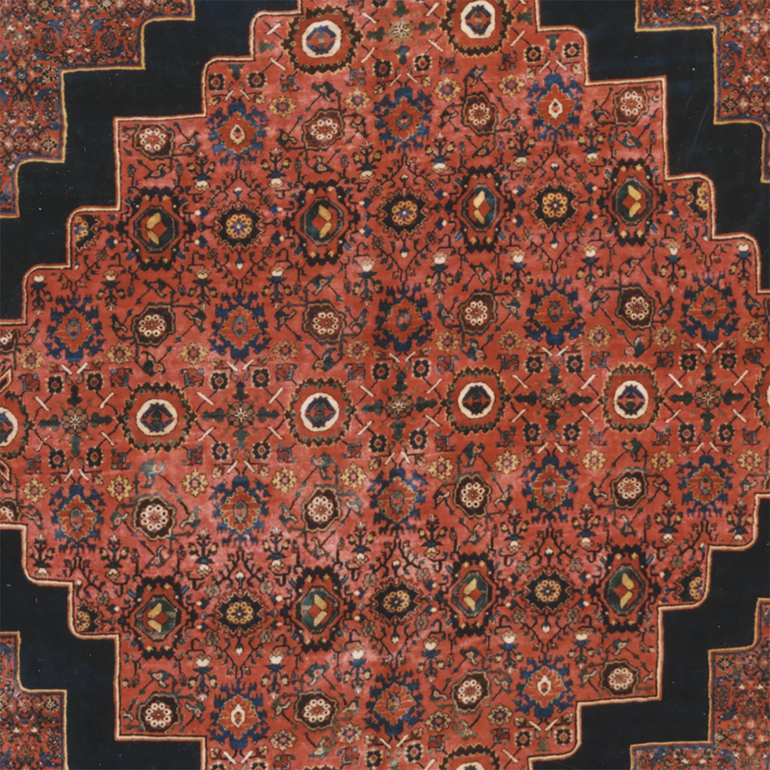 Hand-Knotted Early 20th Century Persian Bijar Rug For Sale