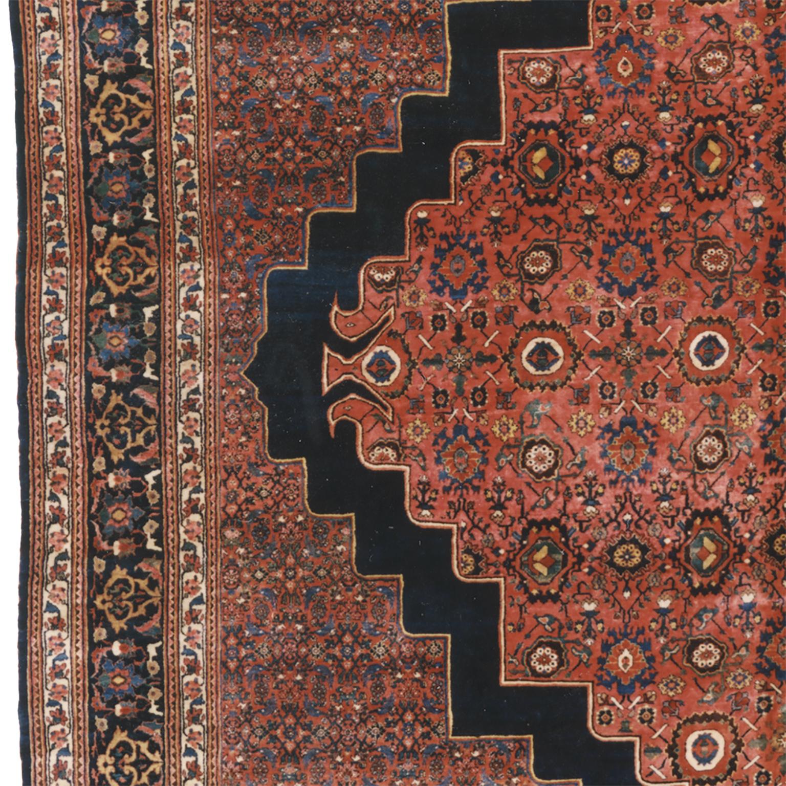 Wool Early 20th Century Persian Bijar Rug For Sale