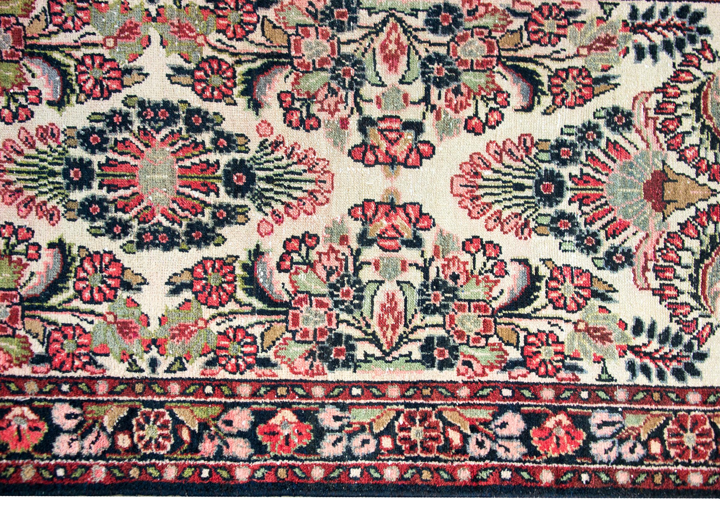 Hand-Knotted Early 20th Century Persian Dargazin Runner For Sale