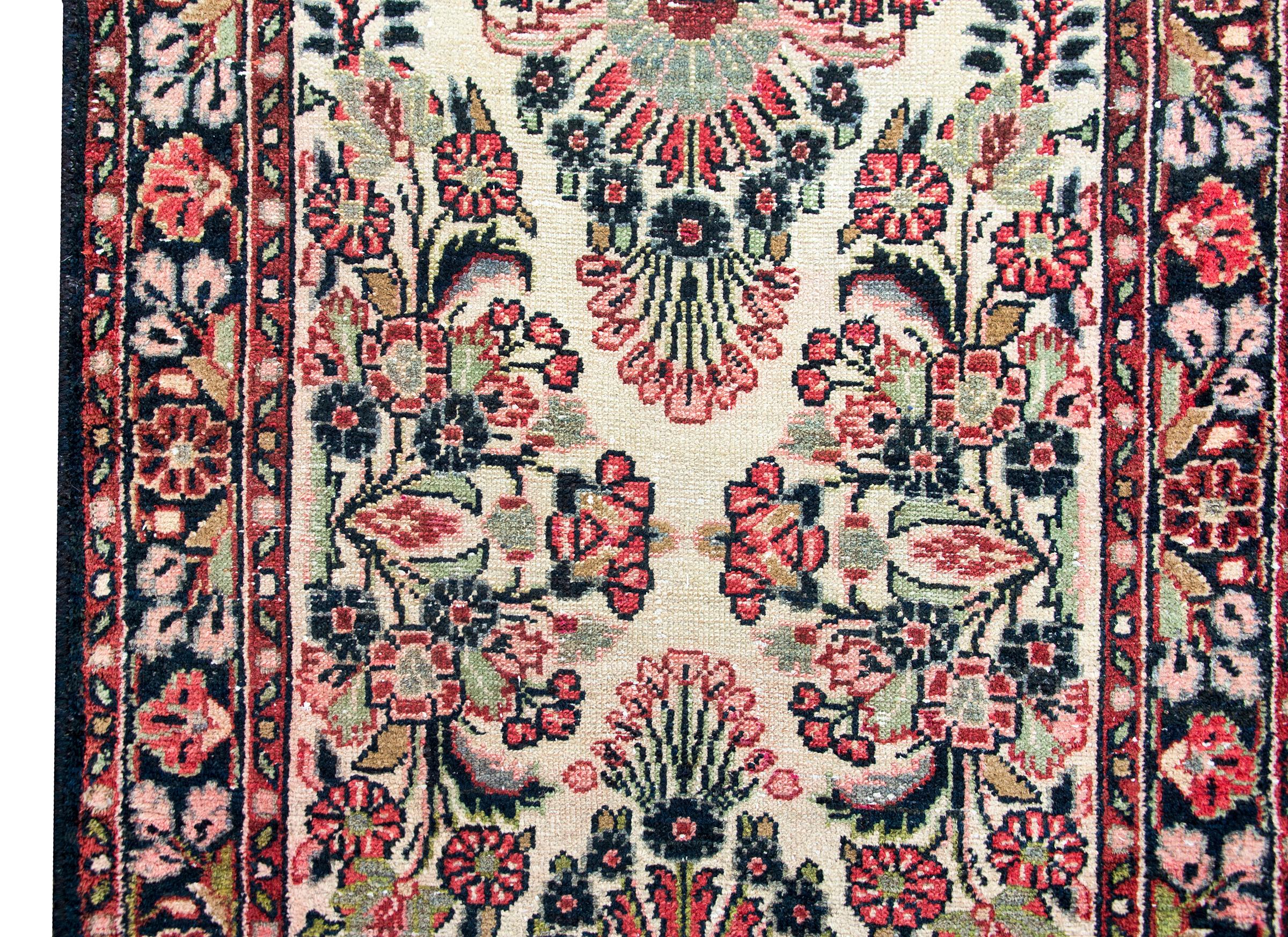 Wool Early 20th Century Persian Dargazin Runner For Sale