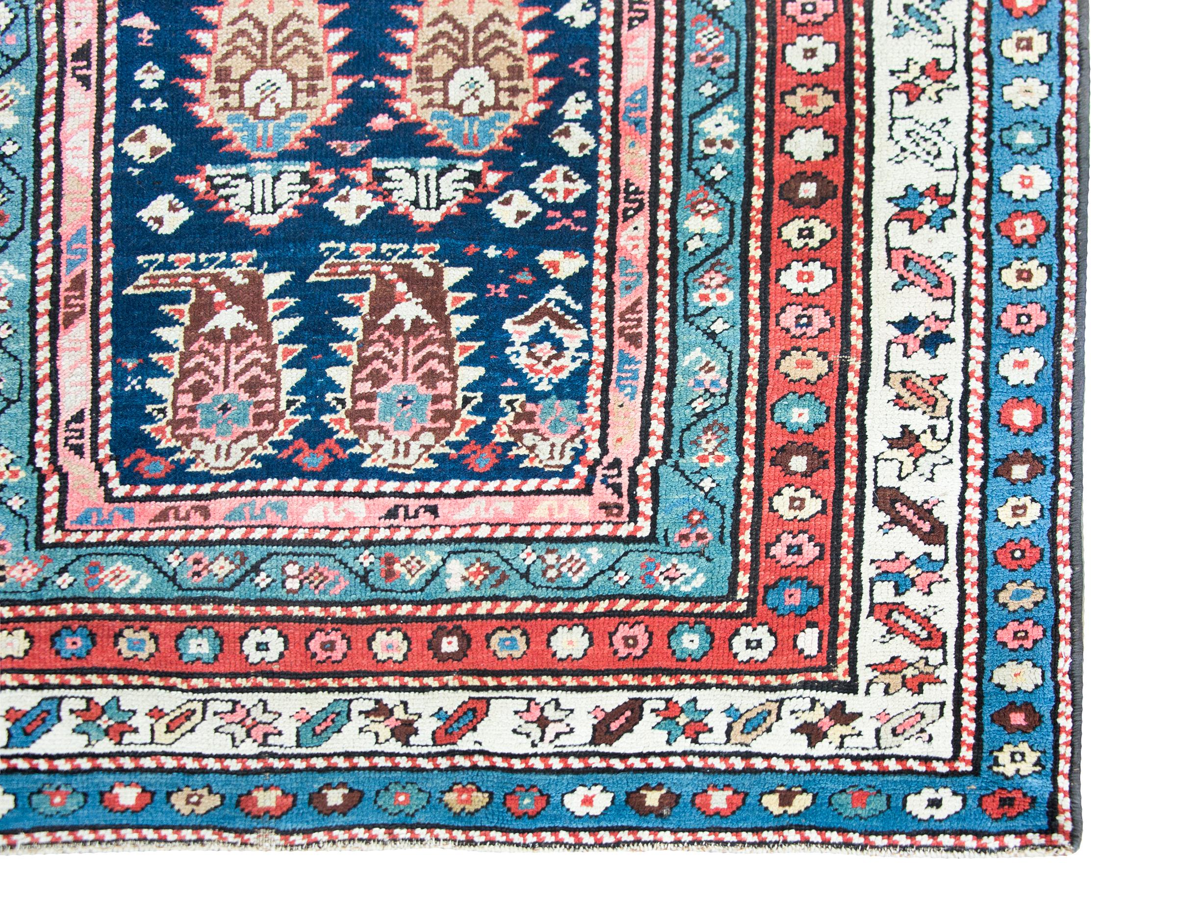 Early 20th Century Persian Ganjeh Rug For Sale 8
