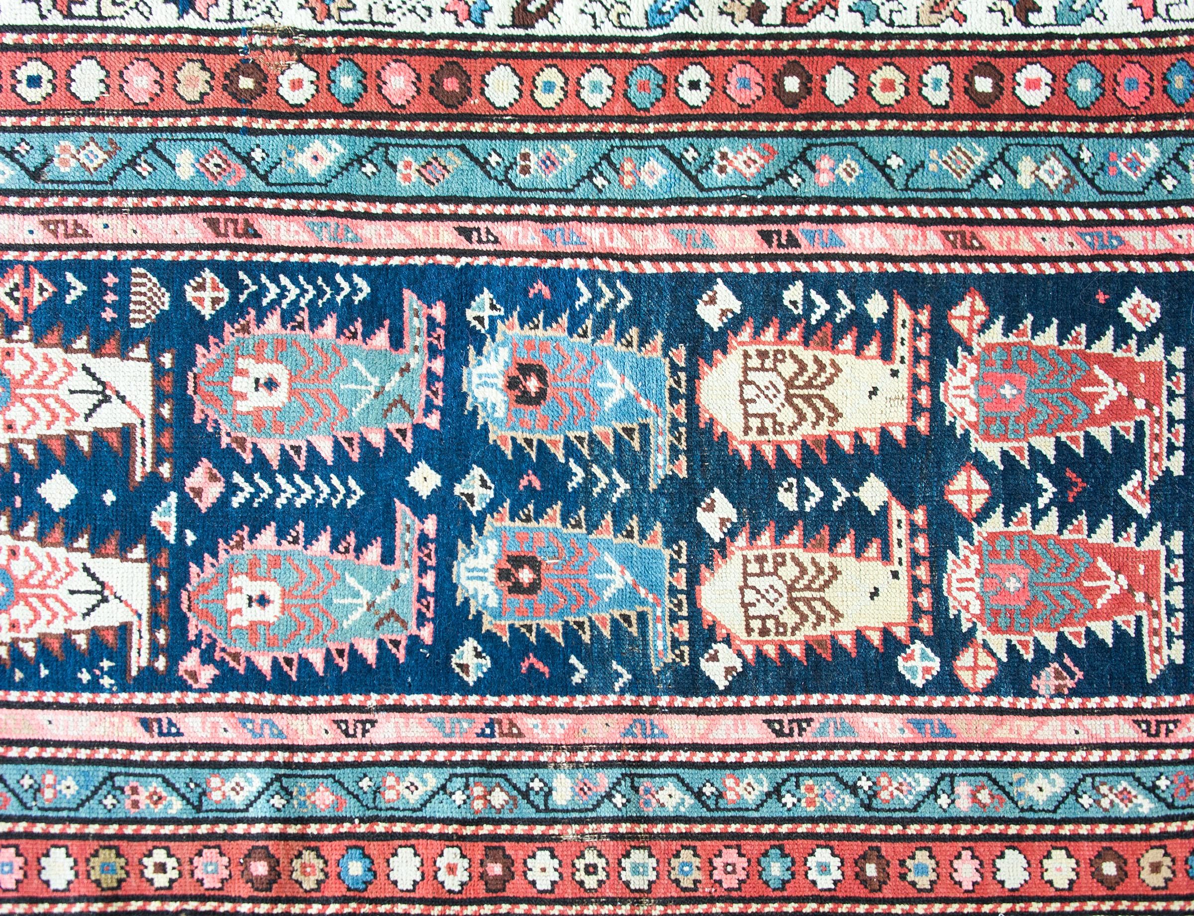 Early 20th Century Persian Ganjeh Rug For Sale 1
