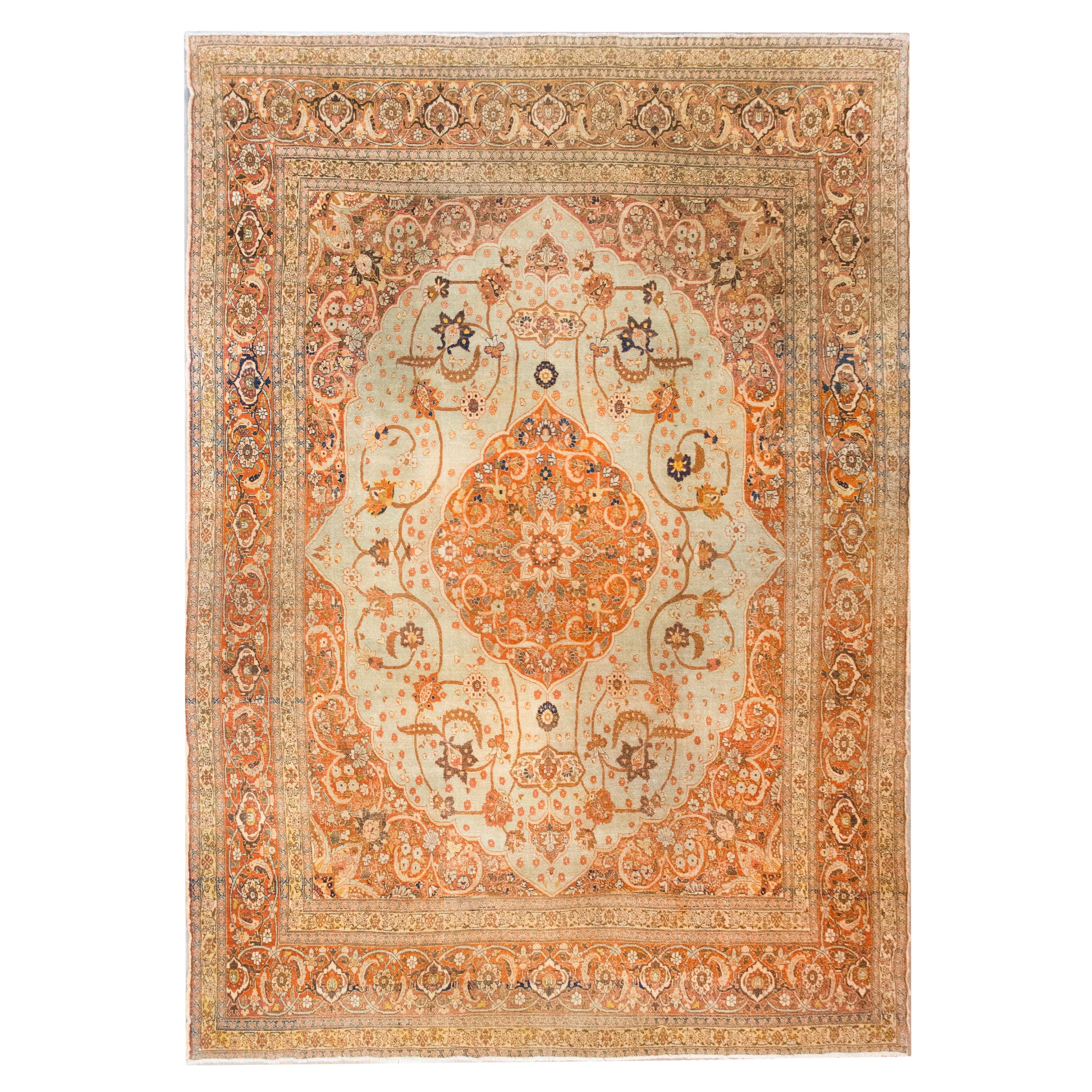 Early 20th Century Persian Hadji Jallili Tabriz Rug