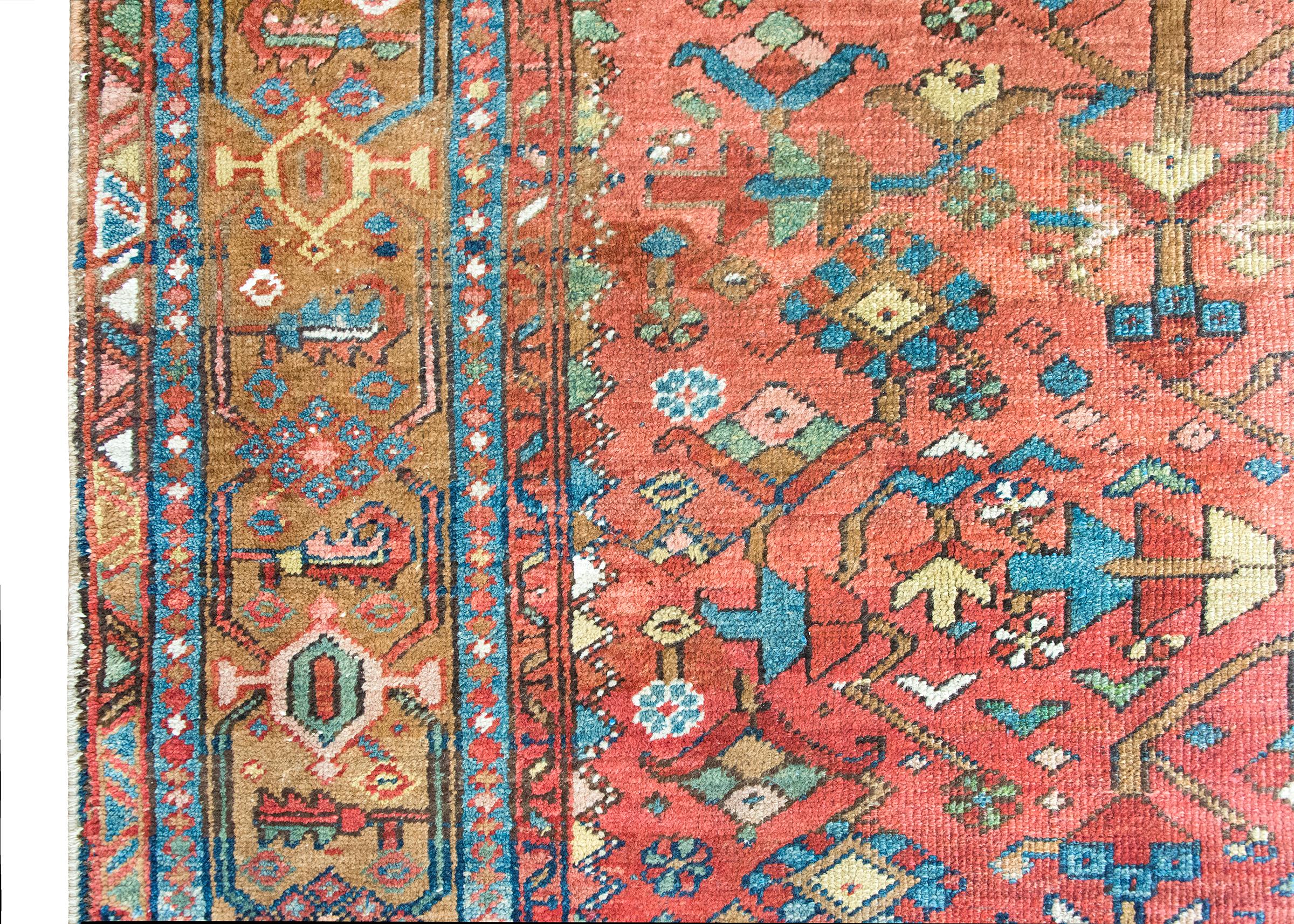 Wool Early 20th Century Persian Heriz Rug For Sale