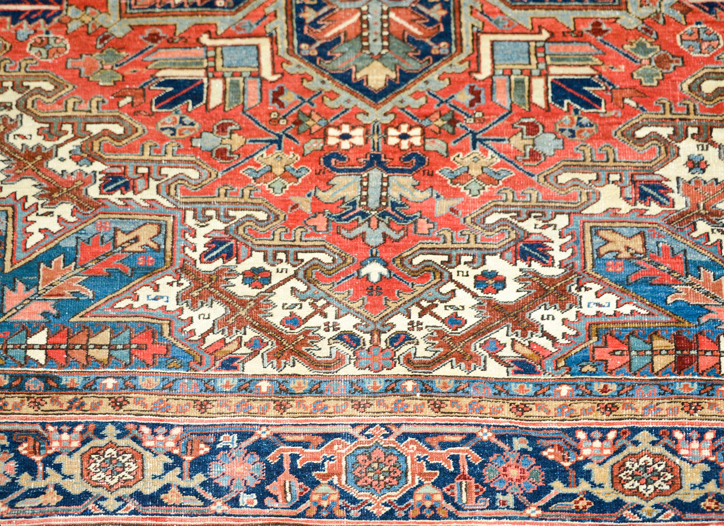 Wool Early 20th Century Persian Heriz Rug