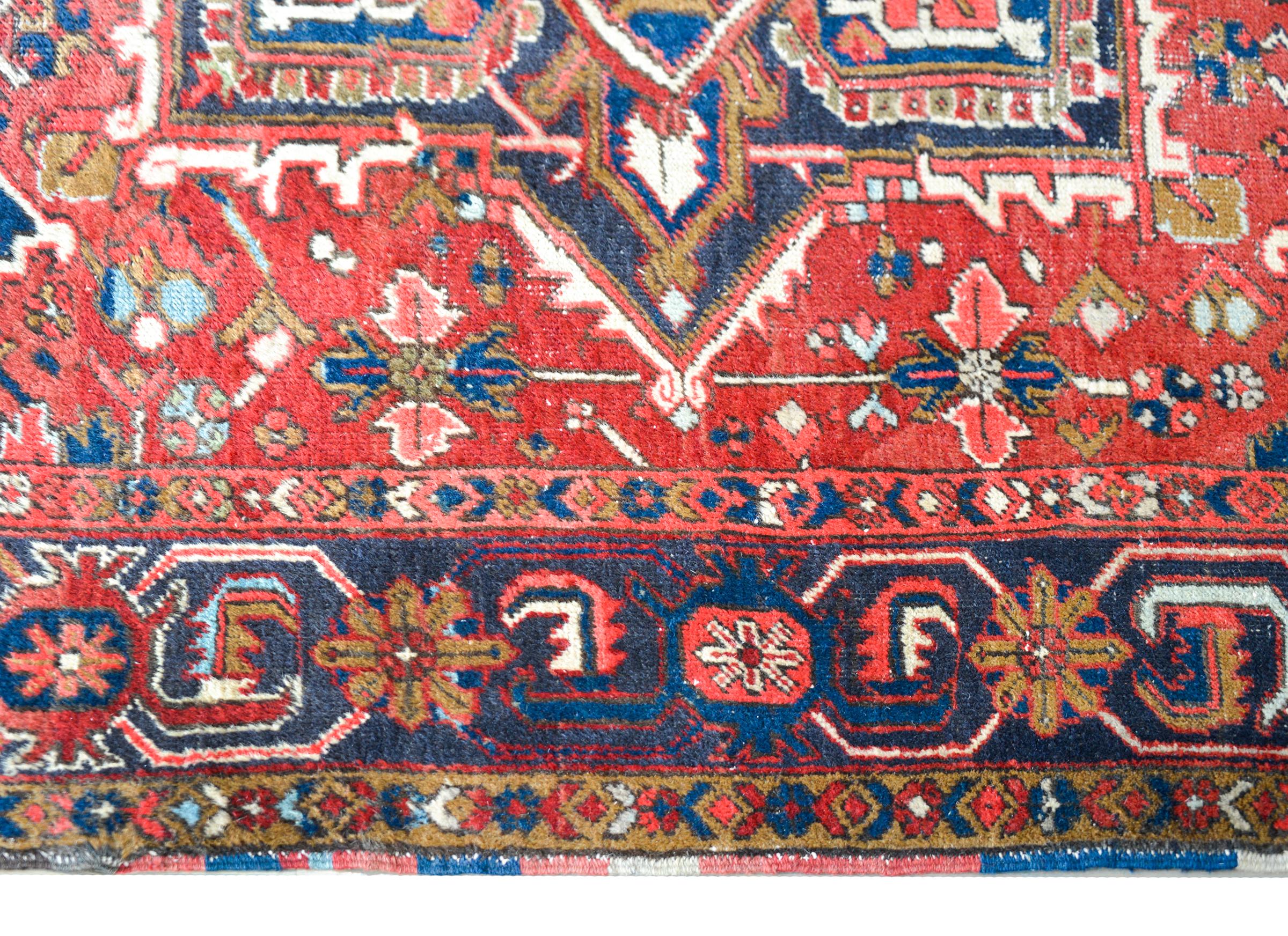 Wool Early 20th Century Persian Heriz Rug For Sale