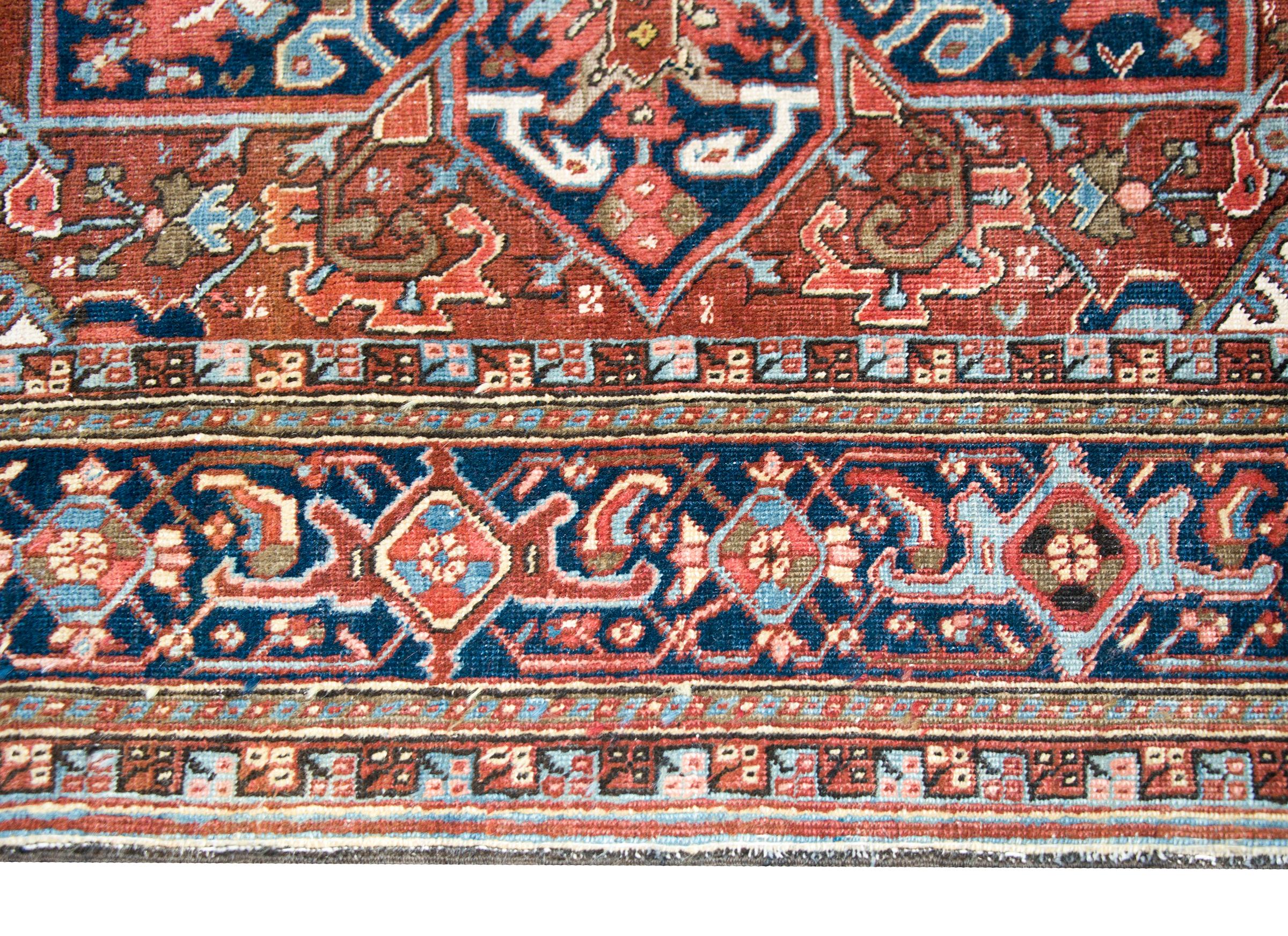 Wool Early 20th Century Persian Heriz Rug For Sale