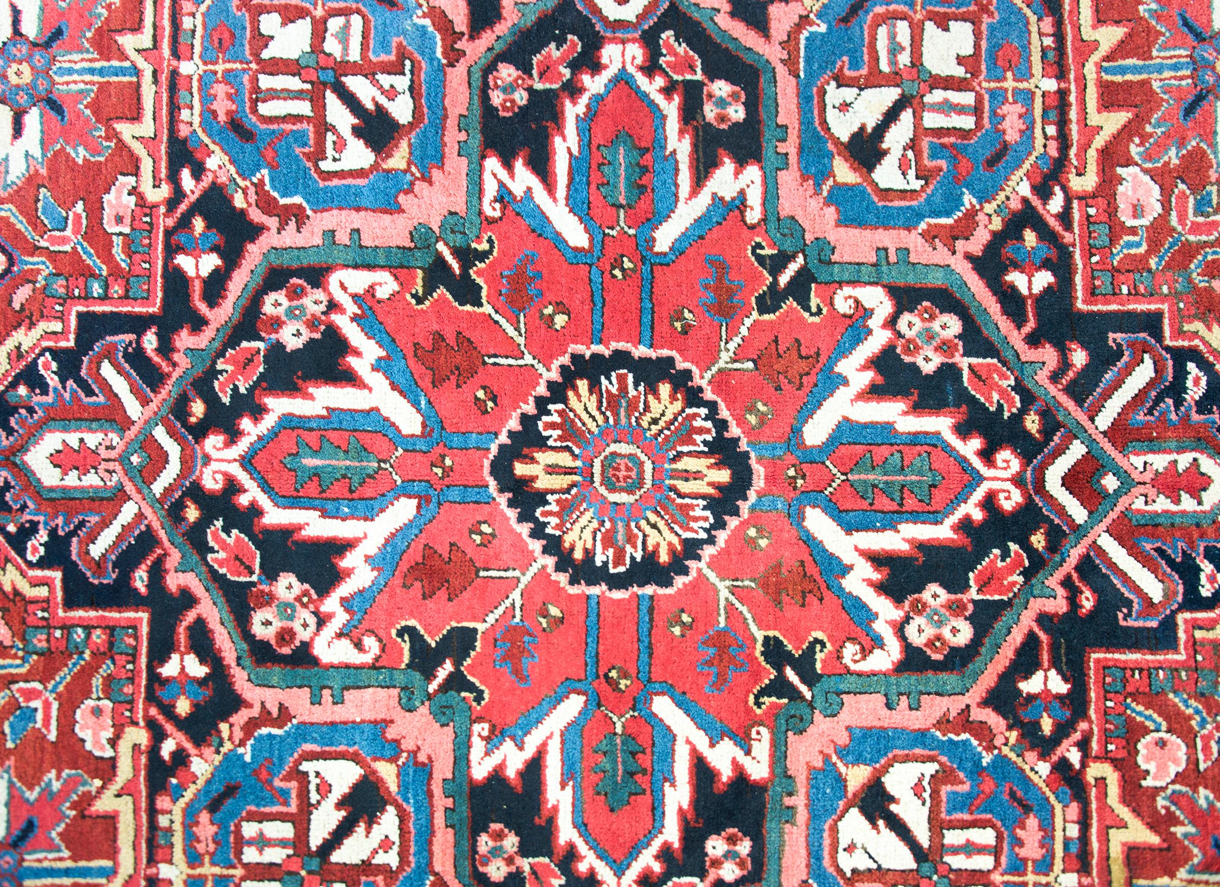 Wool Early 20th Century Persian Heriz Rug For Sale