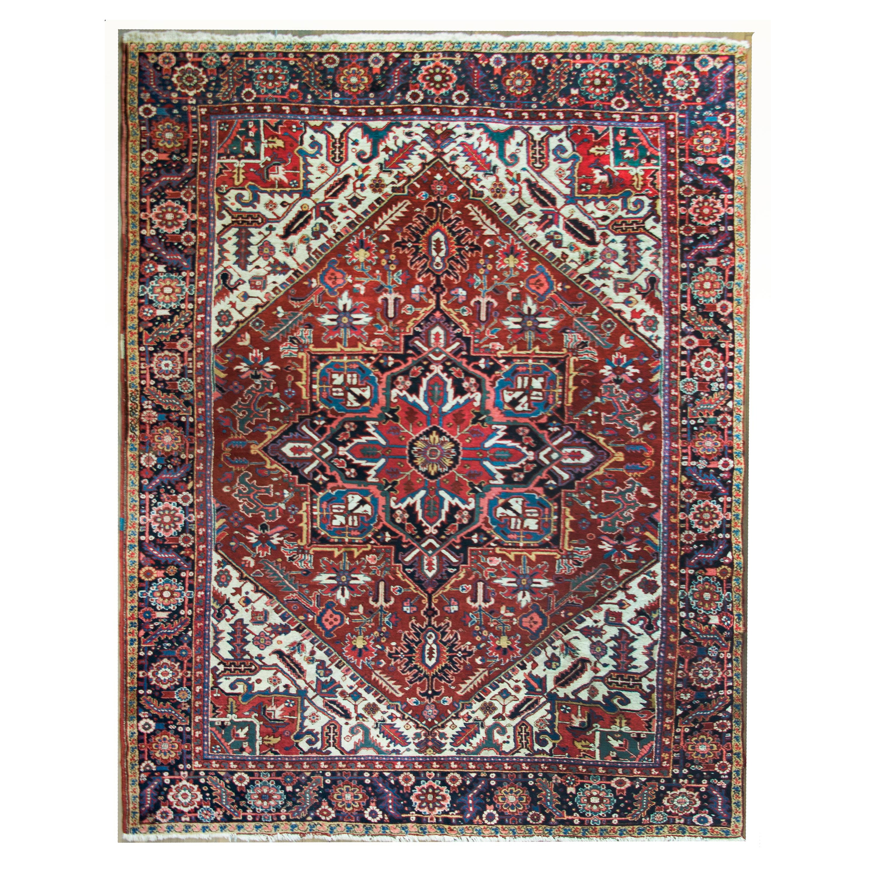 Tapis persan Heriz du début du 20e siècle