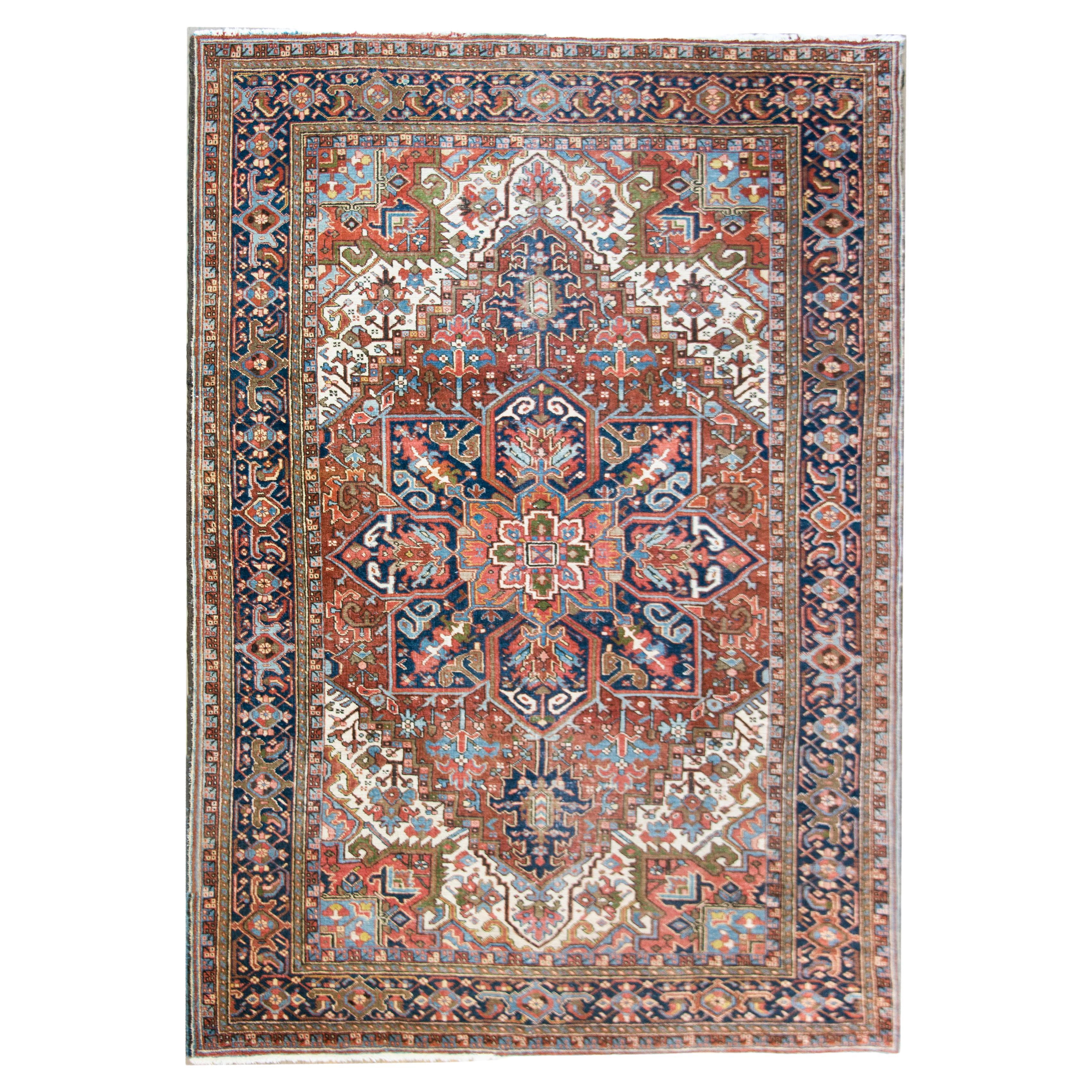 Early 20th Century Persian Heriz Rug For Sale