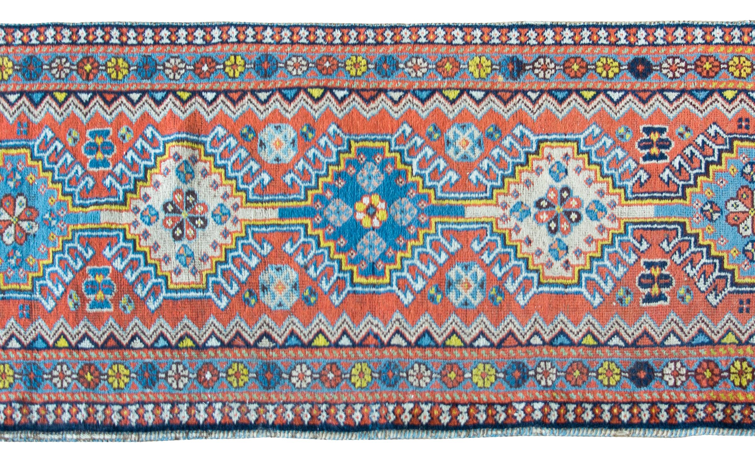 Heriz Serapi Early 20th Century Persian Heriz Runner For Sale