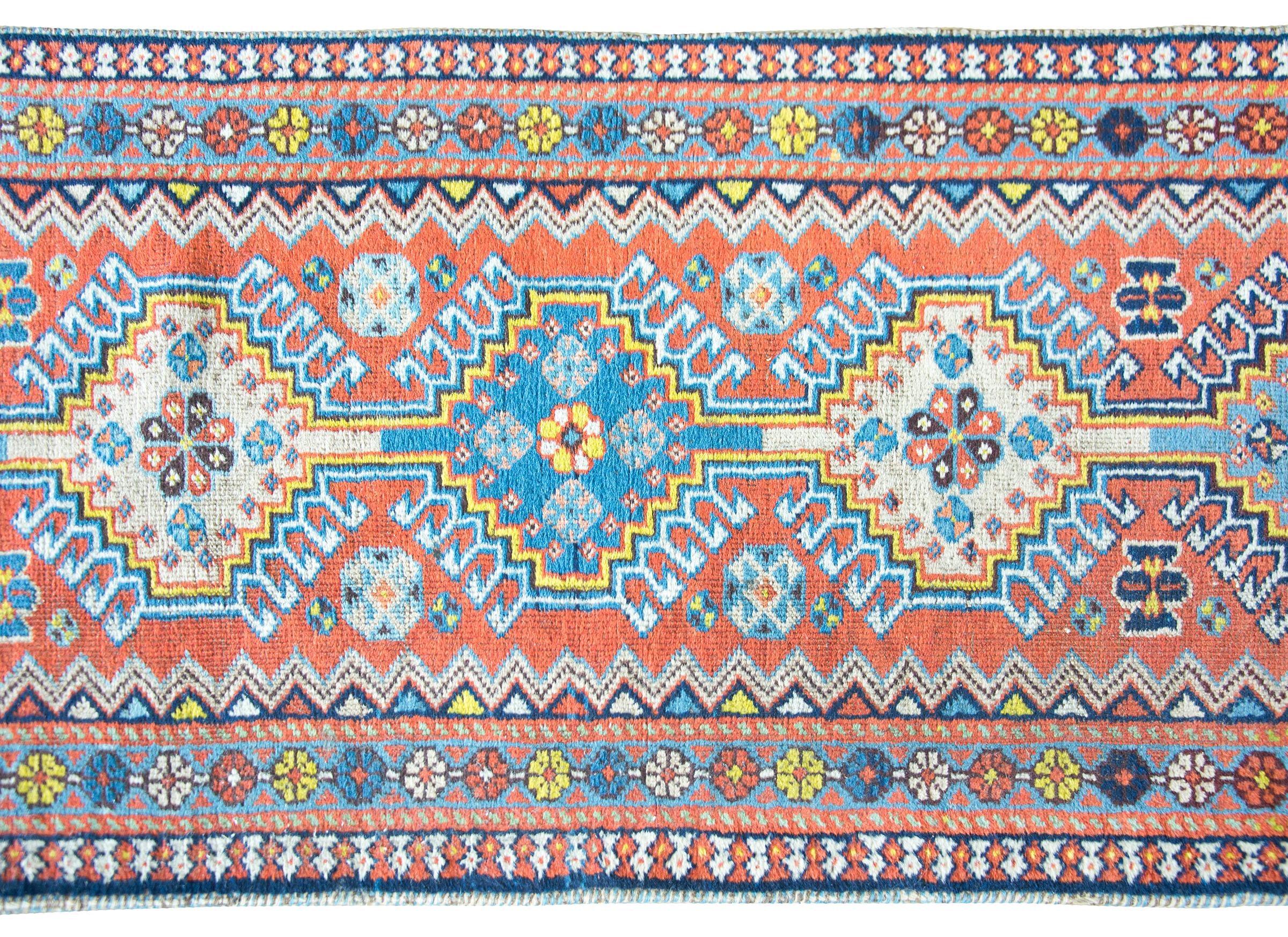 Wool Early 20th Century Persian Heriz Runner For Sale