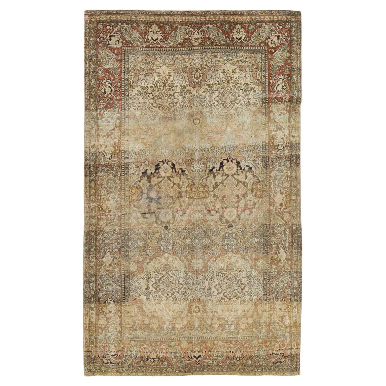 Early 20th Century Persian Isfahan Accent Rug For Sale