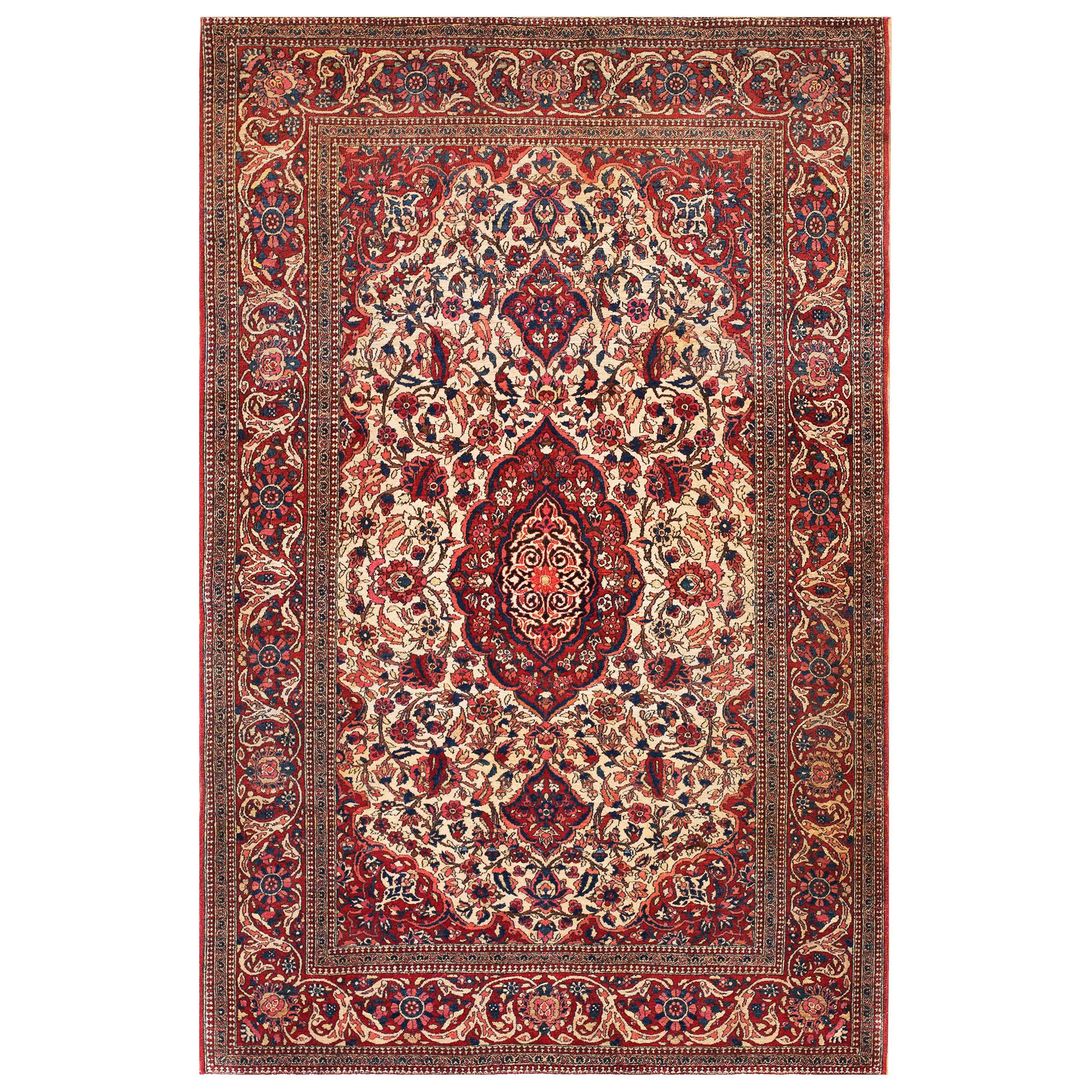 Tappeto persiano Isfahan dell'inizio del XX secolo ( 4'8" x 6'10" - 143 x 208 )