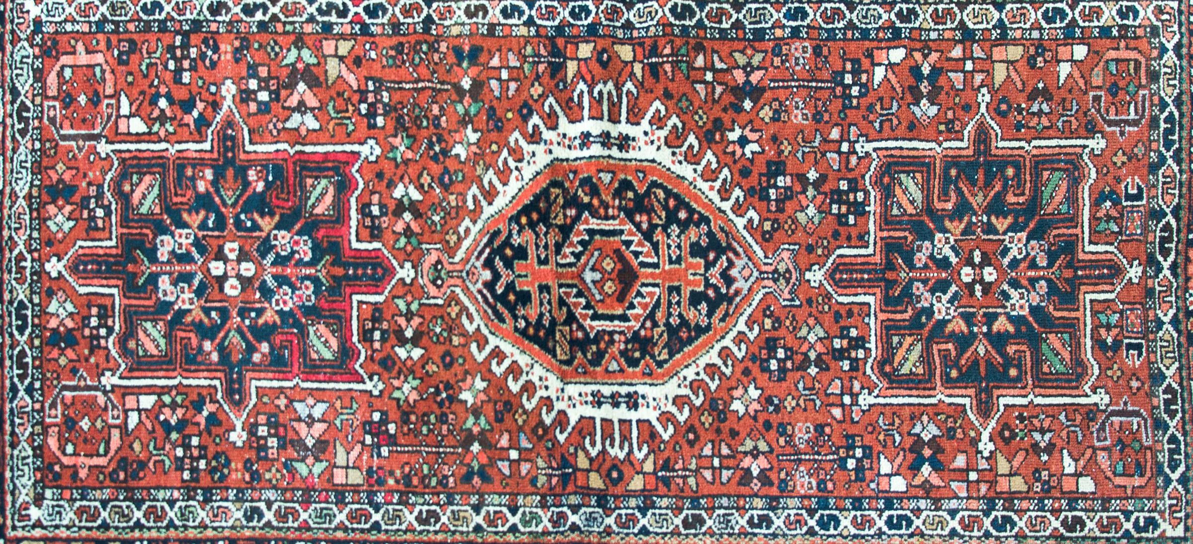 Heriz Serapi Early 20th Century Persian Karaja Rug For Sale