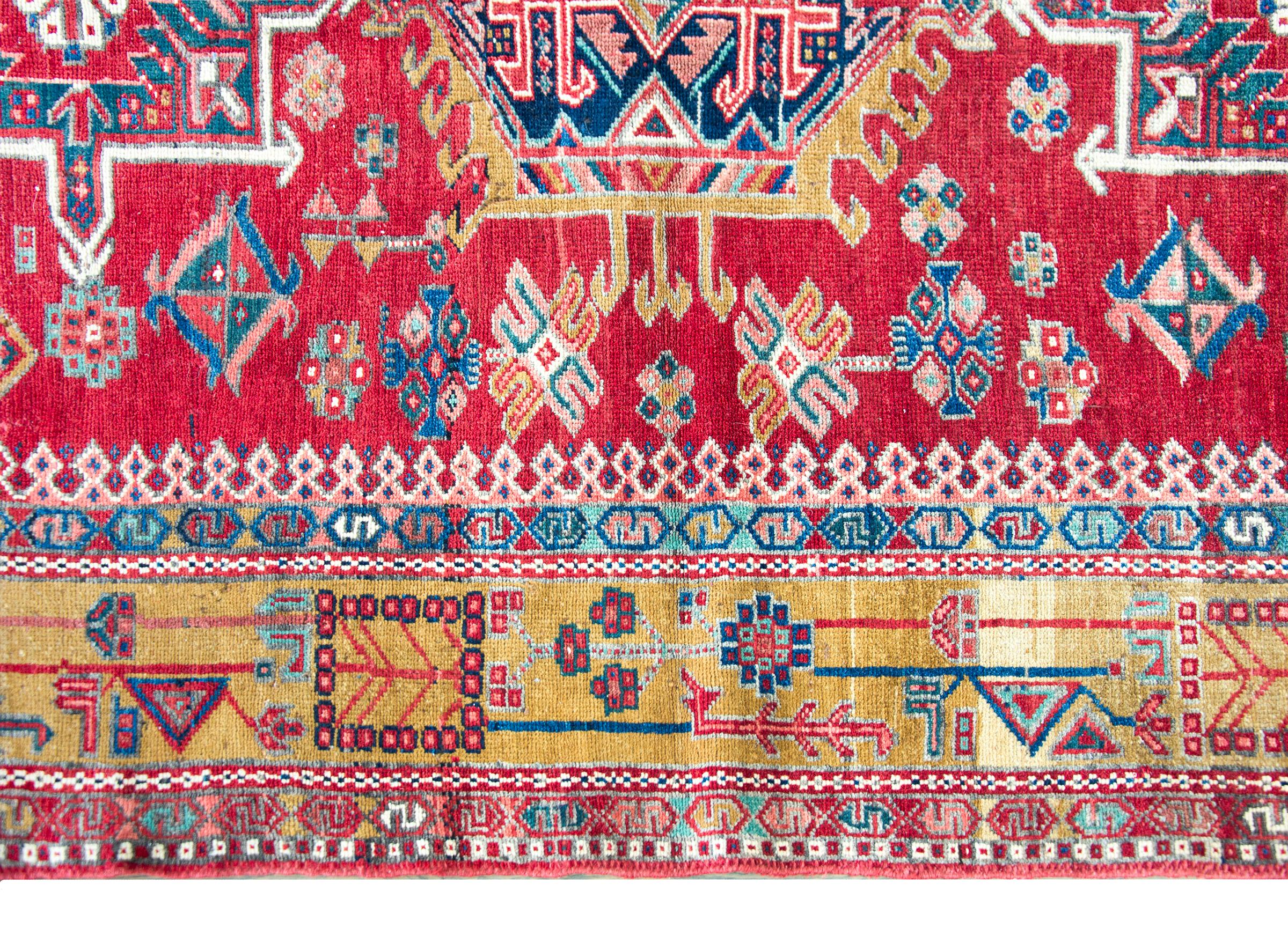 Hand-Knotted Early 20th Century Persian Karaja Rug For Sale