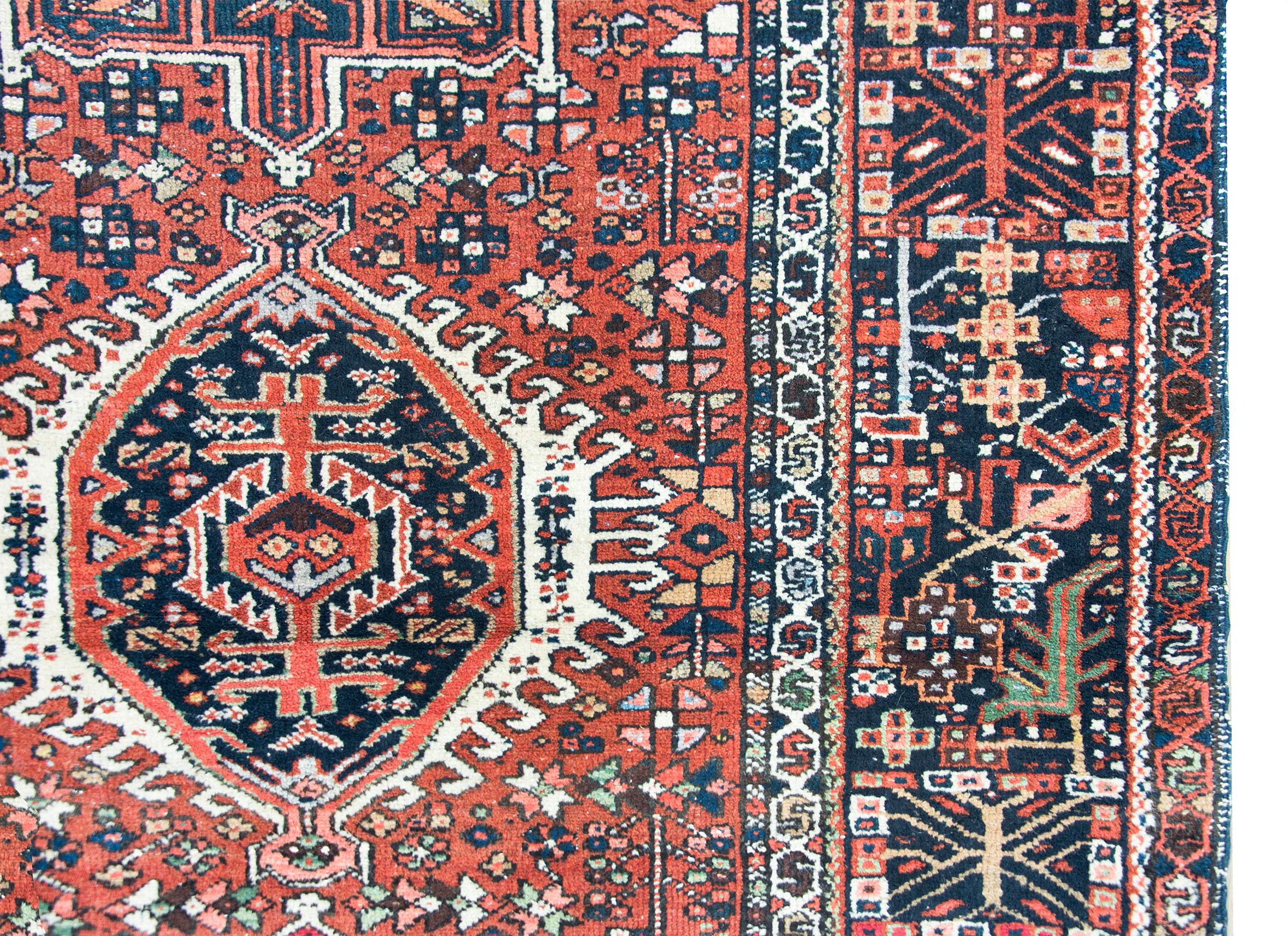 Early 20th Century Persian Karaja Rug In Good Condition For Sale In Chicago, IL