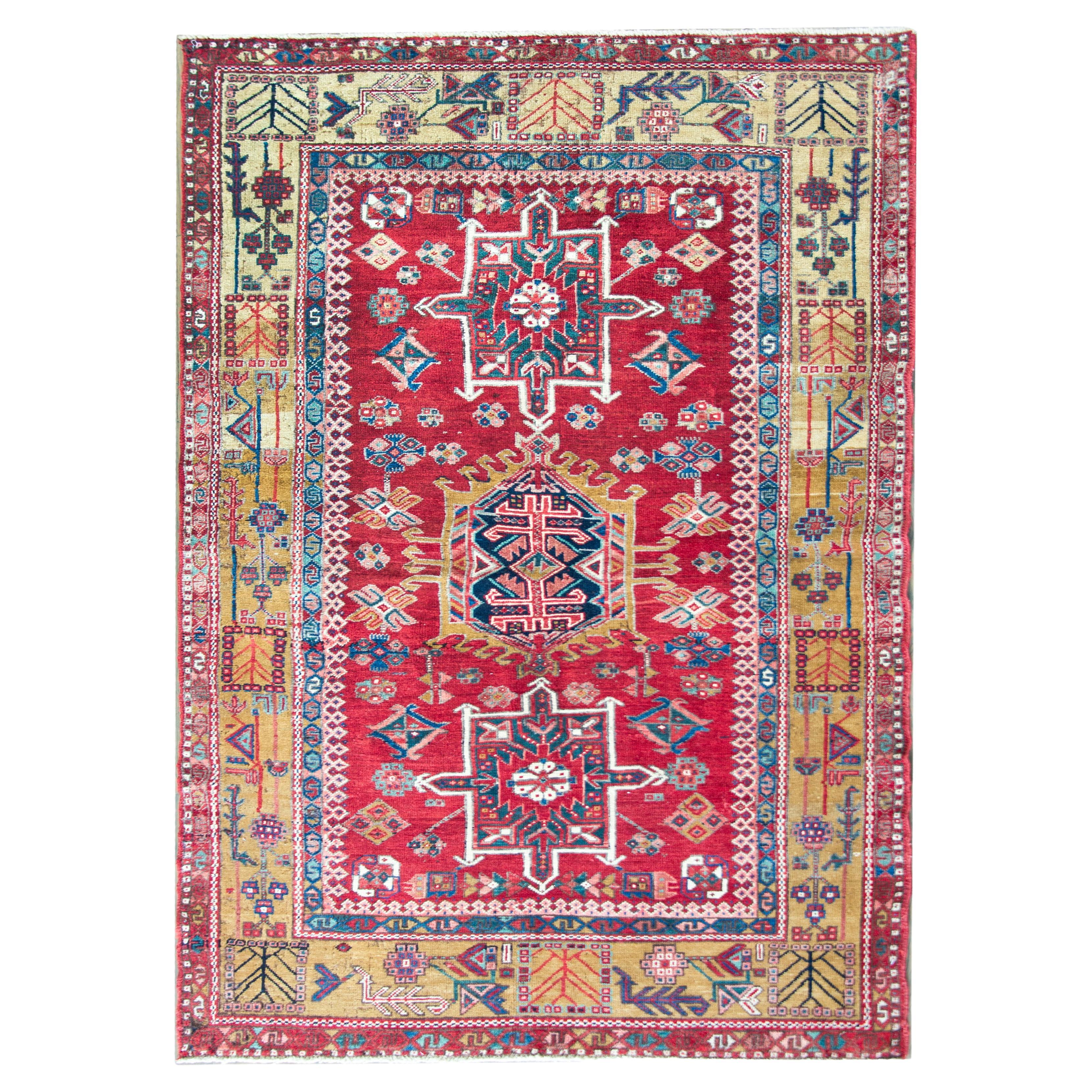 Persischer Karaja-Teppich aus dem frühen 20. im Angebot